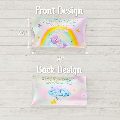 Miniatura 5 de Franco Collectibles Funda de almohada reversible estándar de satén sedoso de belleza retro, 20 x 30 pulgadas, para cabello y piel, Ositos