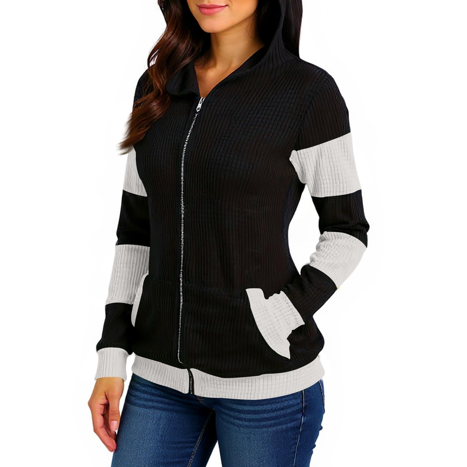 Hoodie para Mujer con Orejas de Gato, Chaqueta de Capucha Almidada (Slim Fit), Sudadera de Manga Larga con Bolsillos, Cute Capucha Pullover para Otoño Party