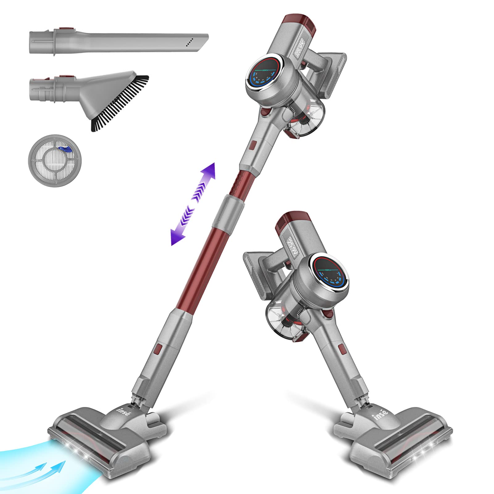 Buy INSE S7 Cordless Vacuum Cleaner 25KPa, 45 Min Runtime, 6 in 1 Stick