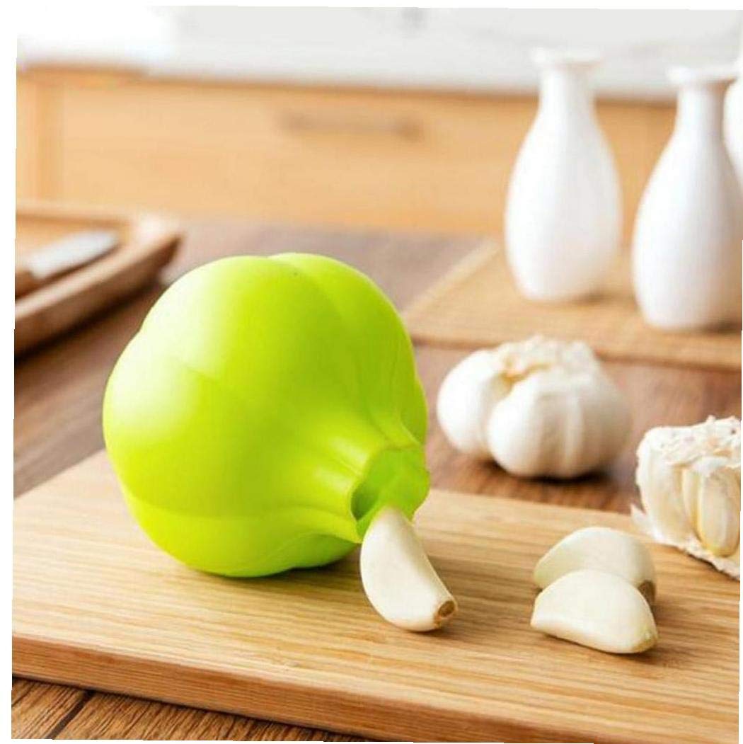 Amoyer Light Green 1 Pc Creative Rubber Garlic Peeler Garlic Presses Ultra Soft Peeled Garlic Stripping Tool Home Kitchen Accessories