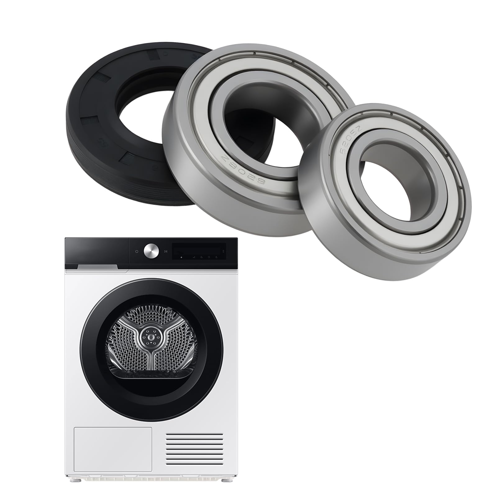 Waschtrommel 6205 6206 Lager und 35x65,55x10/12 Dichtungssatz DC6200008A kompatibel mit Samsung WD806P4SAWQ