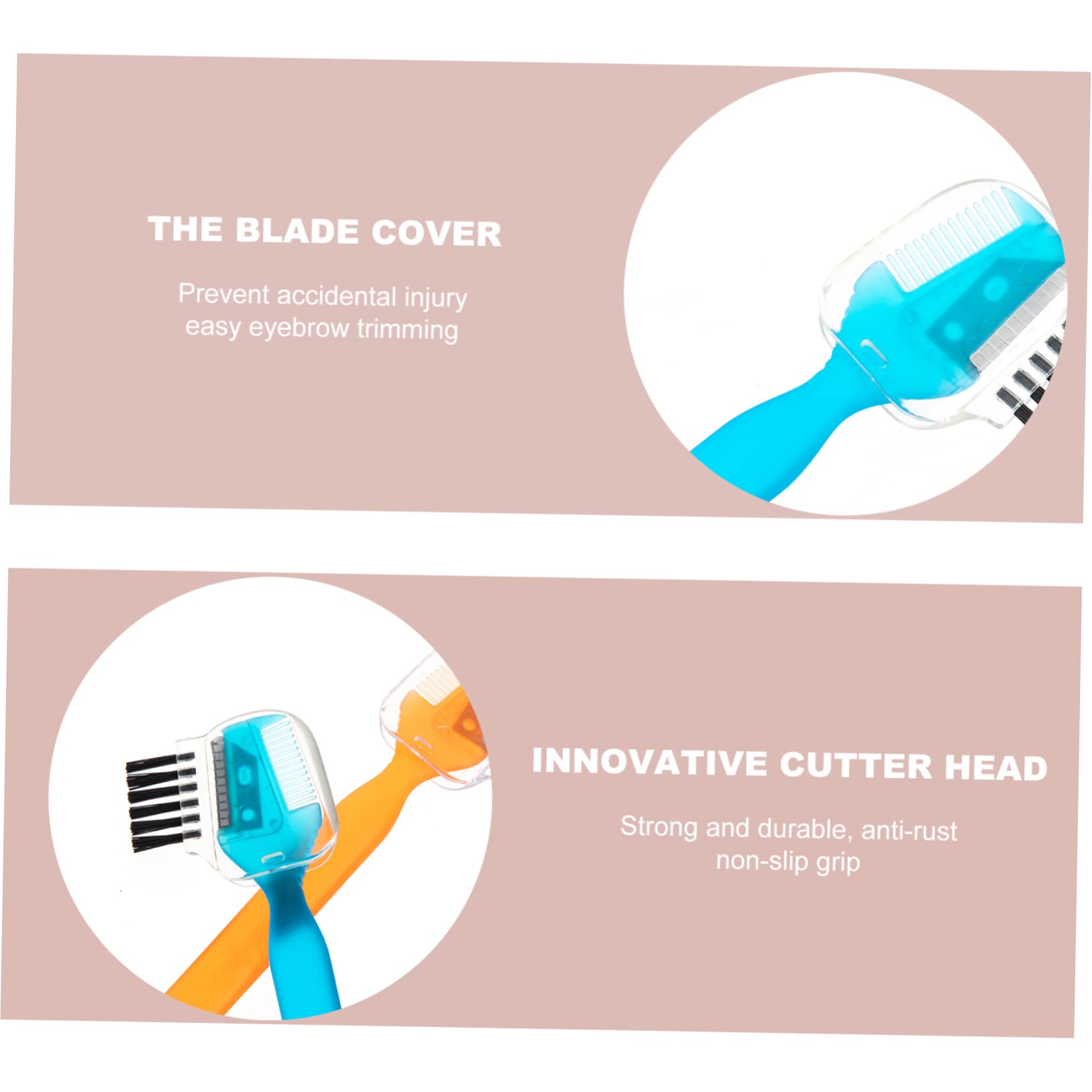 BESTYASH 6pcs Eyebrow Razor Kit with Protective Mesh Blades Eyebrow Brush Comb Travel Friendly Grooming Tools for Precise Shaping and Hair Removal