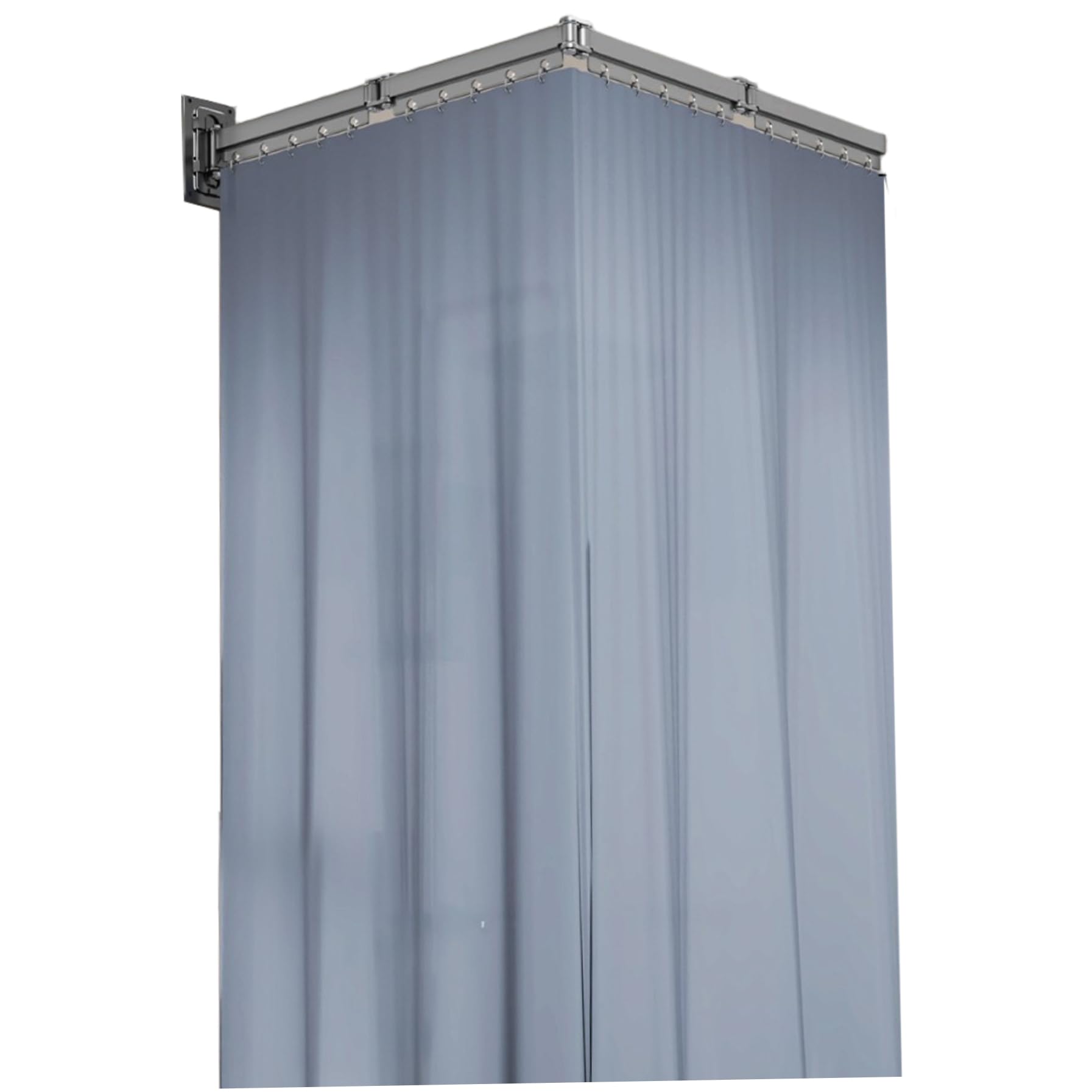 Cortina de ducha retráctil, cortina de ducha plegable resistente con aleación de aluminio, riel extraíble, estante de lavandería para baño, bañera de esquina, hogar, 4 pliegues.