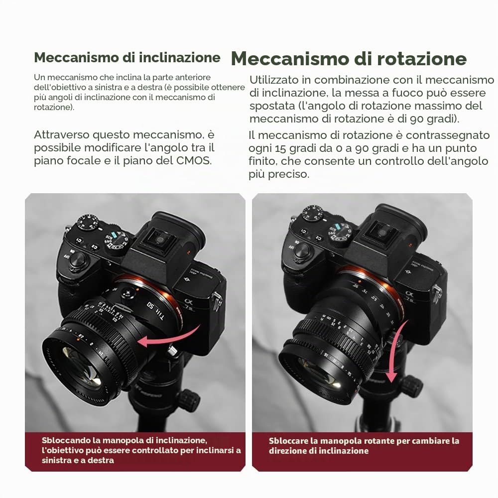 TTartisan 50mm F1.4 Tilt Obiettivo, Compatibile con Fotocamere Mirrorless Canon RF-Mount Full-Frame EOS-R RP R5 R6 R6II