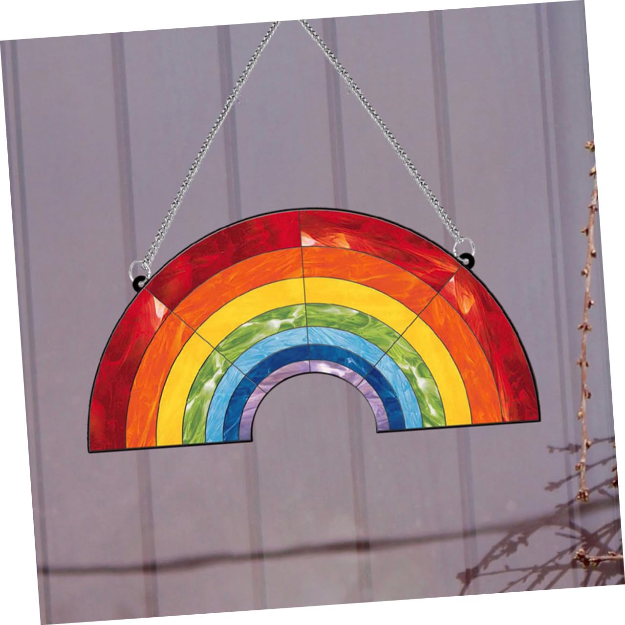 HANABASS 5 Sätze Regenbogen Acryl Anhänger mit Aufhängekette und Saugnapf Dekorativer Fensterdeko Prisma Langlebiger Bunter Hängeornament für Garten Wohnzimmer Büro und Balkon