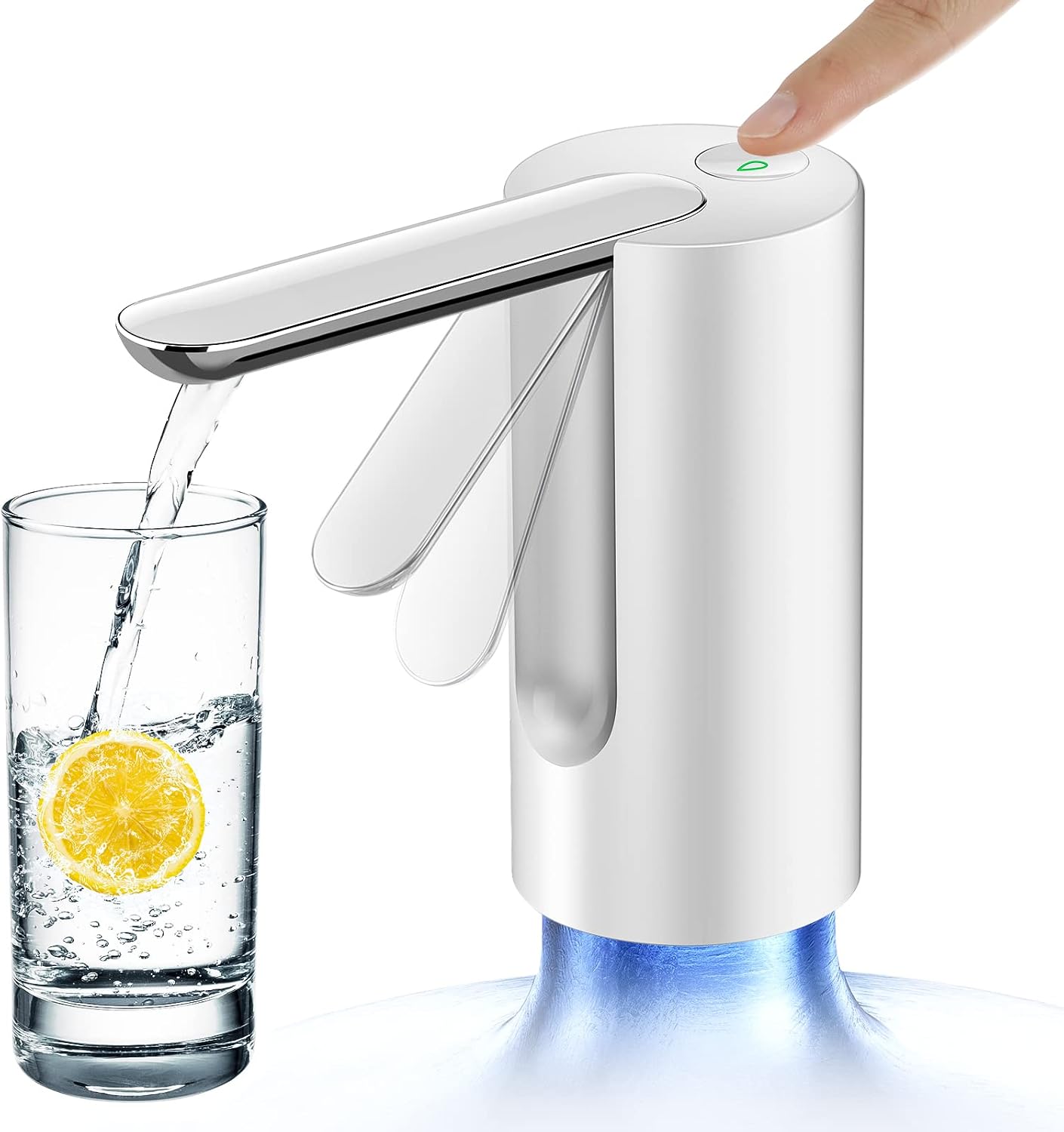 SmartDevil 5 Gallon Water Dispenser, Foldable Water Pump, Automatic Drinking Water Bottle Pump, USB Charging Portable Water Bottle Dispenser, Electric Water Jug Dispenser (White)