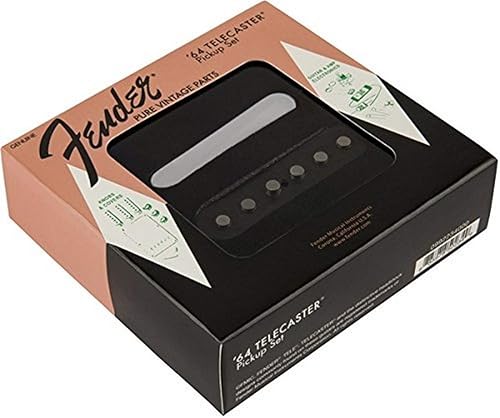 Pure Vintage '64 Telecaster Pickup Set, Black and Chrome