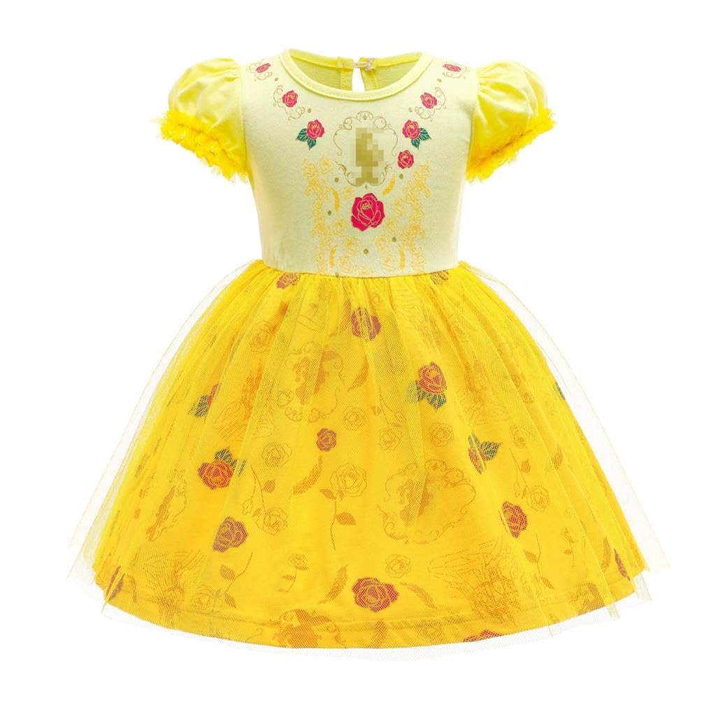 Lito Angels Baby Girls Yellow Princess Summer Cotton Dress Age 18-24 Months