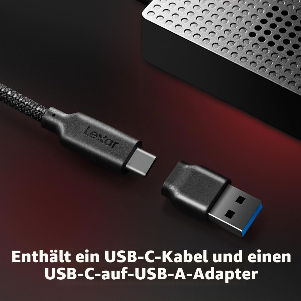 Lexar Play PRO MicroSD Express Kartenleser, USB 3.2 Gen 2, bis zu 900 MB/s Lesen, kompatibel mit Express microSD UHS-I Karte (LRW540U-RNHNG)