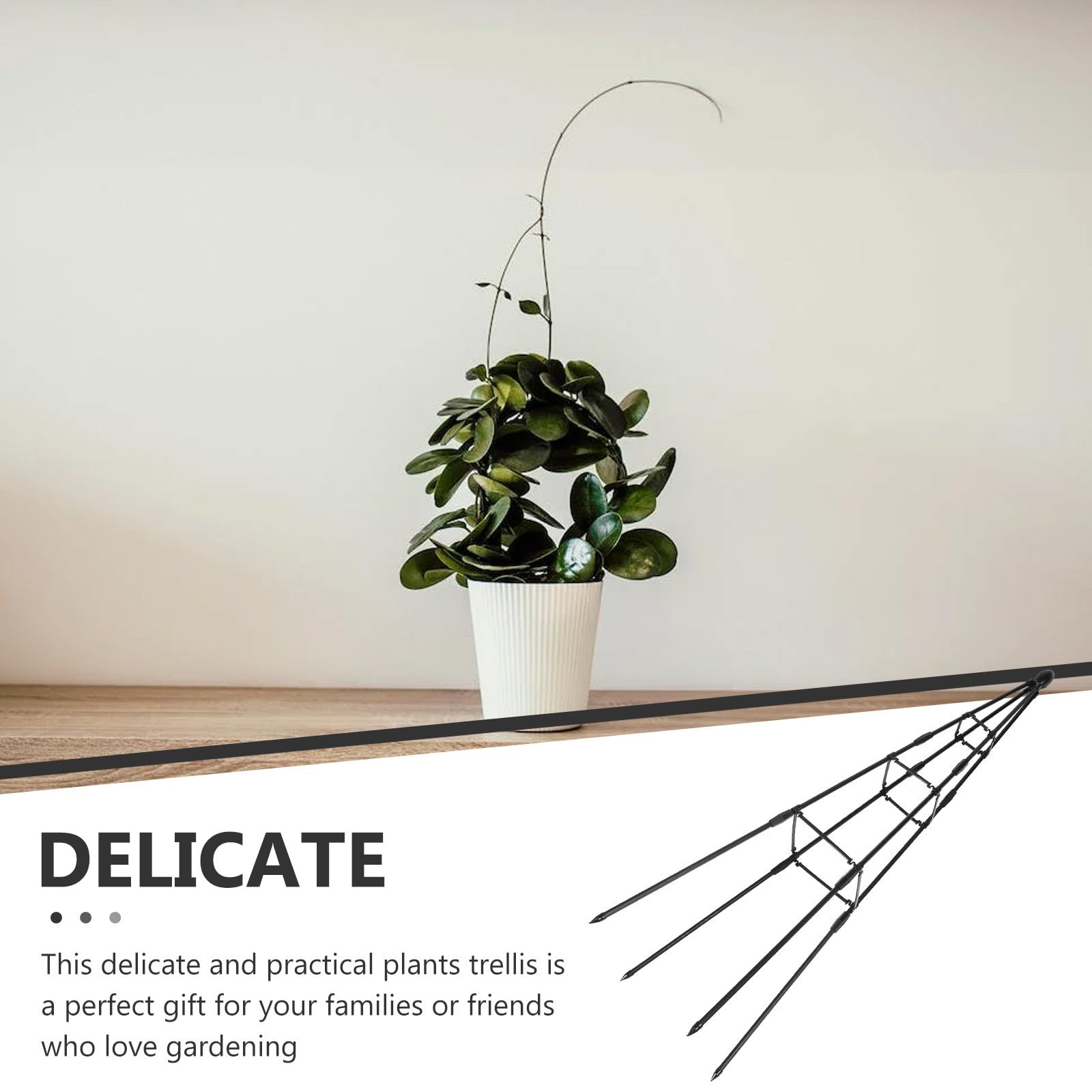 Didiseaon Soporte para Plantas Trepadoras Enrejado Metálico Triangular 120 CM Estructura Reforzada para Jardín y Macetas Soporte para Flores y Pérgolas Uso en Patio y Césped