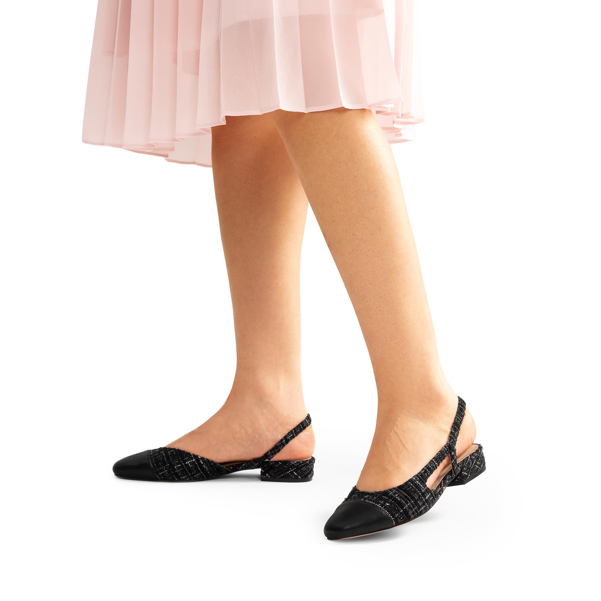 DREAM PAIRS Ballerine da donna con cinturino sul retro, punta quadrata con tacco basso, comode scarpe da lavoro per ufficio, feste, matrimoni, affari, casual