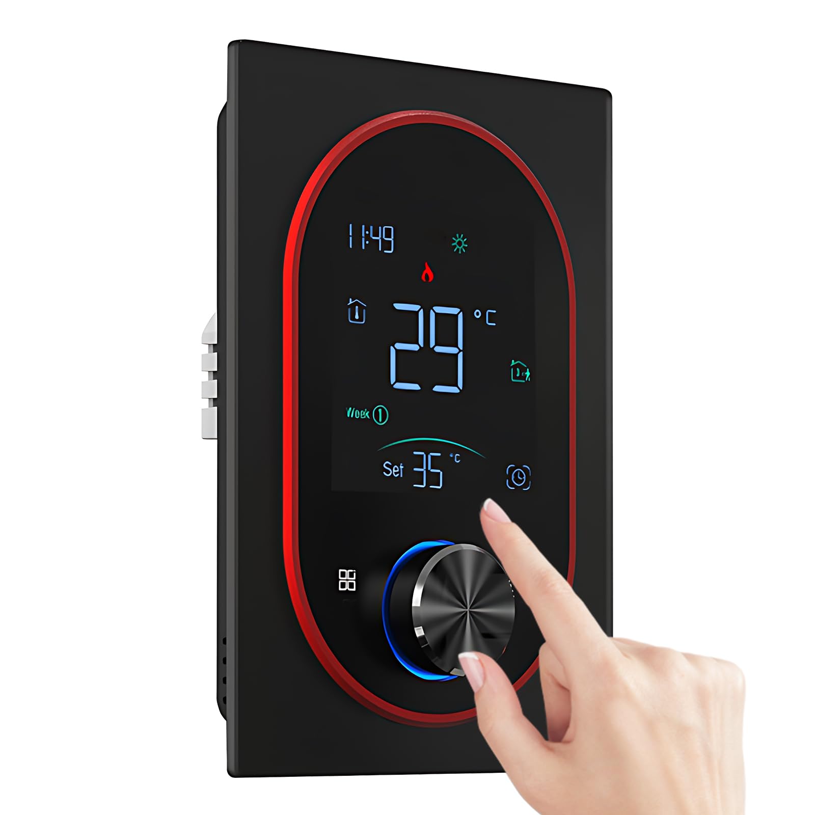 Intelligentes Thermostat, WLAN-programmierbares Heimthermostat mit Digitalem Touchscreen und Verstellbarem, Ideal für Zuhause, 5+1+1 Wöchentliche Programmierung (Elektroheizung ohne WLAN)