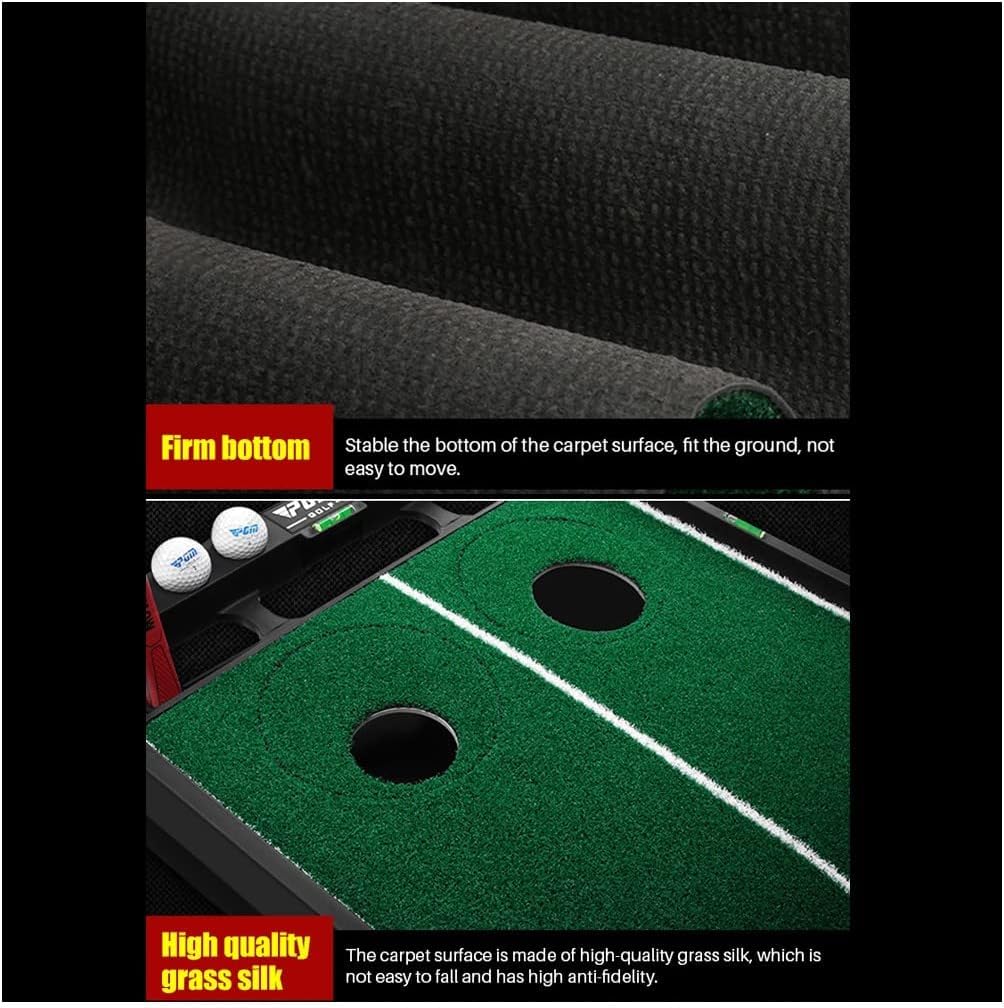 PGM Entrenador de Putting con desniveles editables para Golf 300cm x 32cm, Golf Putting Green Mat Indoor and Outdoor 10ft