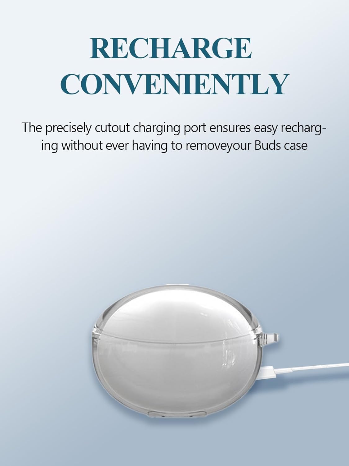 Case Cover for Baseus Inspire XC1 Open-Ear Earbuds,WUNIAK Clear Soft TPU Protective Cover with Keychain and Cleaner Kit for Women Men Shockproof Skin,Clear - Image 8