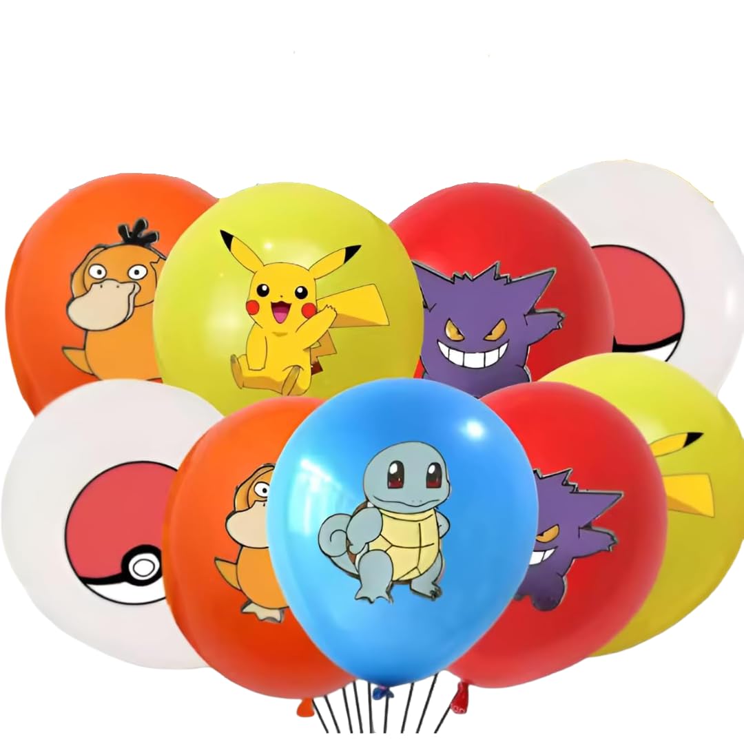 Pokémon Party Supplies | 15+ Years | 10 x Balloons | Mix 5