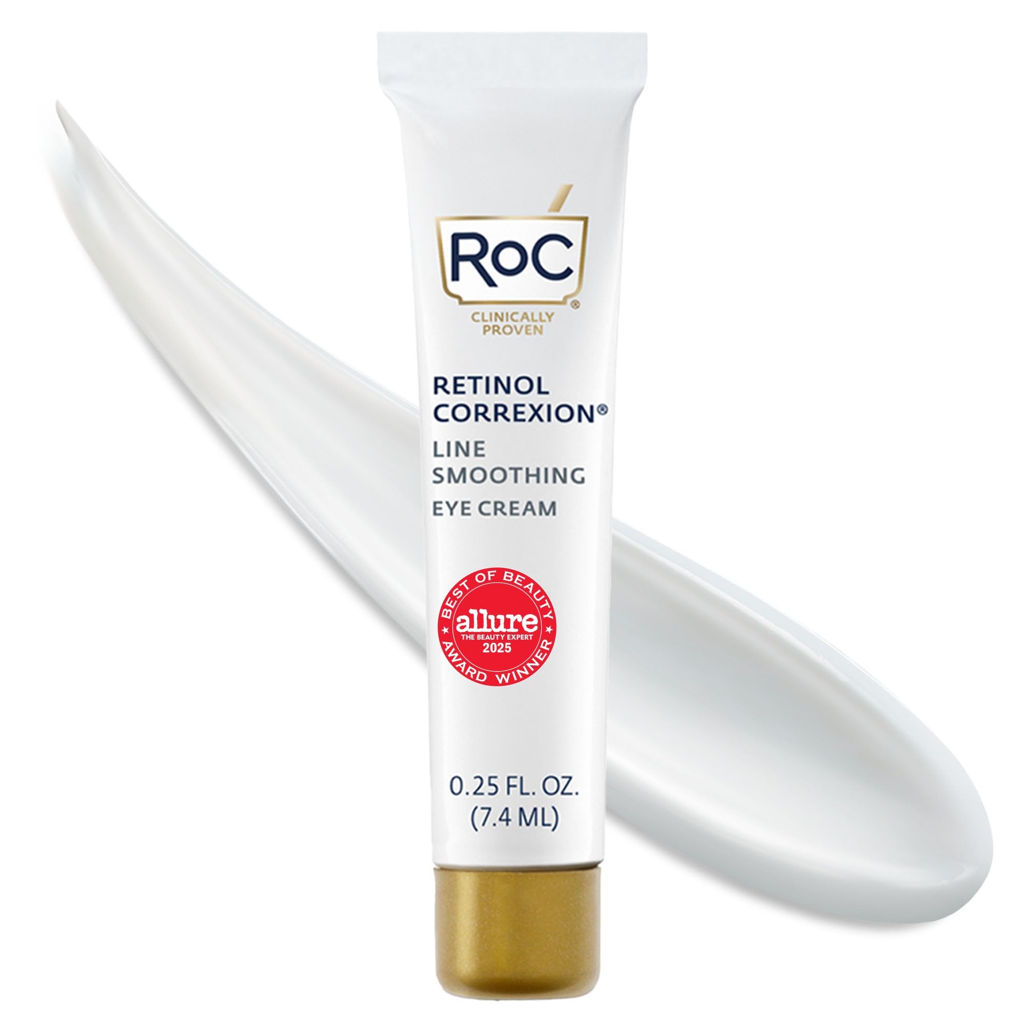 RoC Retinol Correxion Eye Cream Mini for Dark Circles & Puffiness, Daily Wrinkle Cream, Anti Aging Line Smoothing Skin Care Treatment, .25 oz
