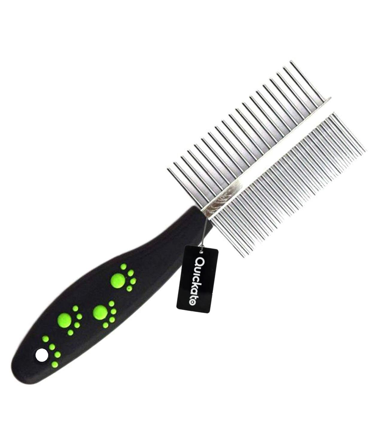 Quickato Paw Print Handle Double Side Steel Needles Dog Comb Pet Rake Comb Hairbrush Grooming for Dogs Cat Cleaning Supplies - Color May Vary (B09NSWTL7L) Amazon Price History, Amazon Price Tracker
