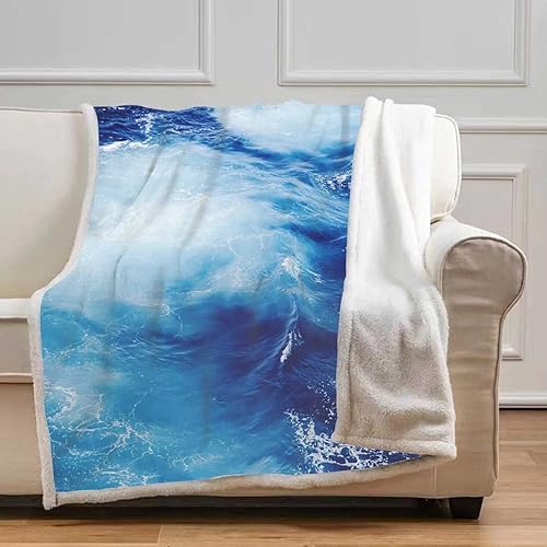 Miniatura 2 de Cobijas Calientes para Invierno con vista al mar y al cielo, cómodas mantas decorativas para sofá, cama, sofá, tamaño bebé, 39 x 47 pulgadas