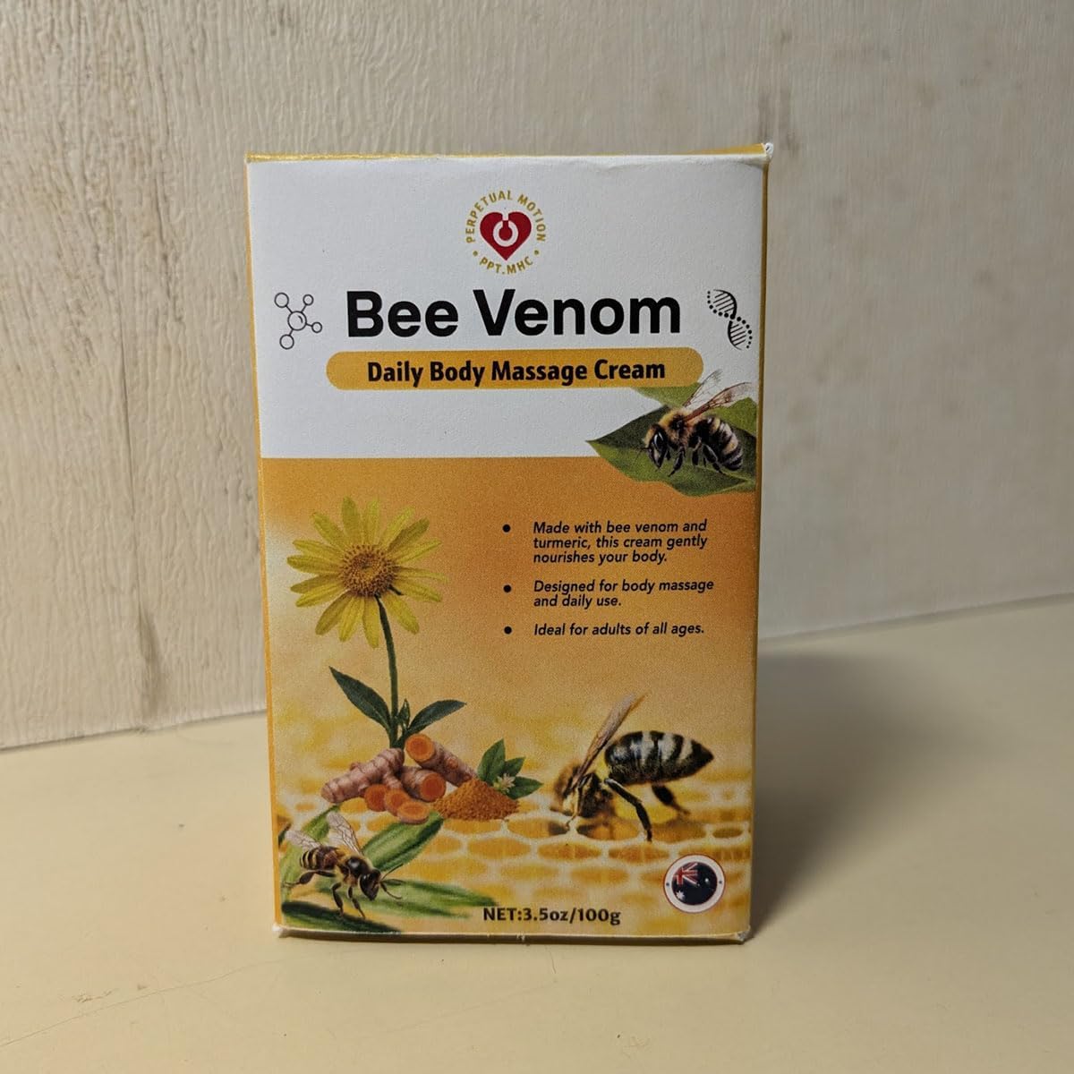 Bee Venom Cream with Pump - Professional Bee Venom, Turmeric & Arnica Moisturizing Formula for Daily Body Massage - 3.5oz - Image 2