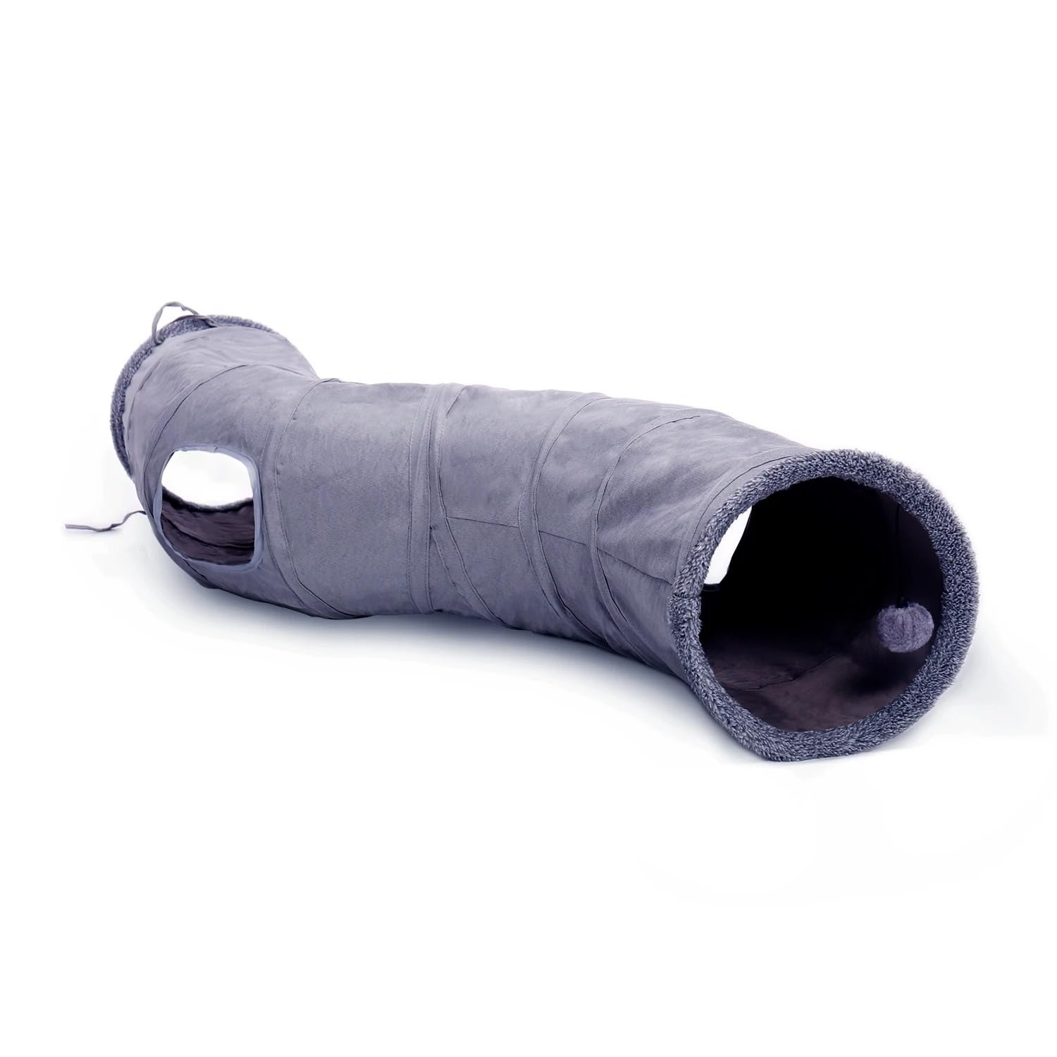 Tunnel De Jeu pour Chat Pliable 2 Trous 130cm Tunnel pour Chat Jouer Son Froissé Chat Lapin Tunnel De Jeu avec Balle Chaton Chat Jouet