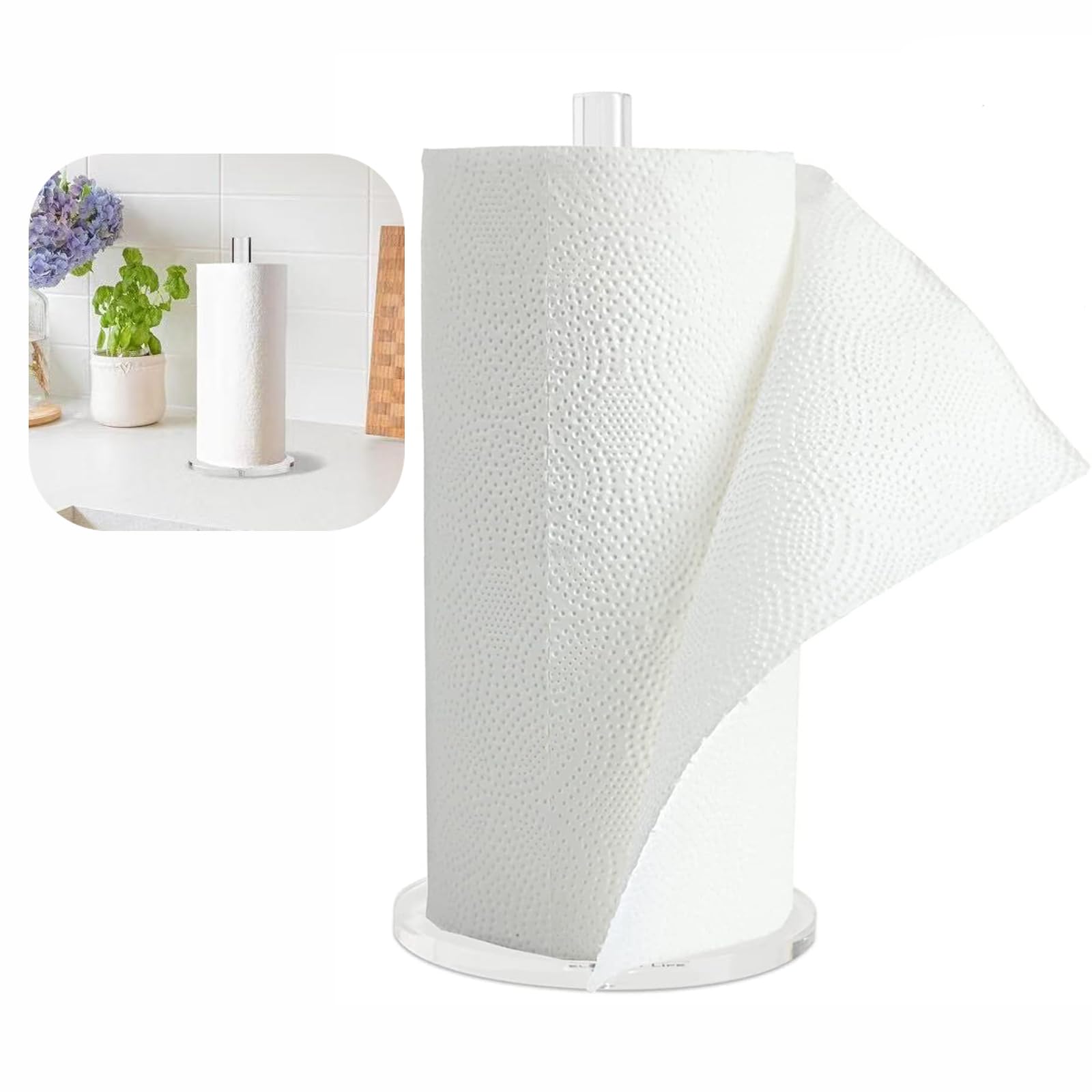 Soporte para toallas de papel de cocina en acrílico transparente de alta gama