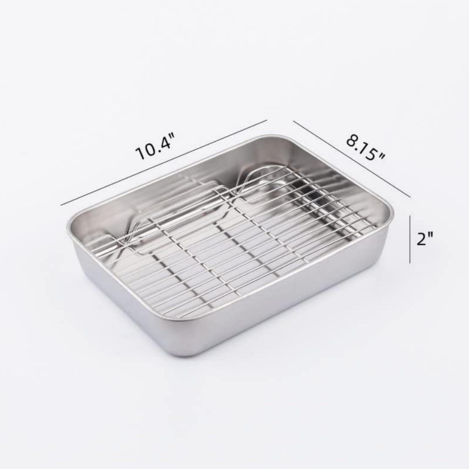 Backblech mit Gitter-Set (1 Pfanne + 1 Gestell), 26,7 x 21,6 x 5,1 cm