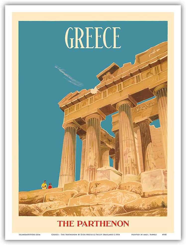 Boho-Poster, Naturmotive & Retro-Parthenon-Prints Parthenon Vintage Travel Art Print