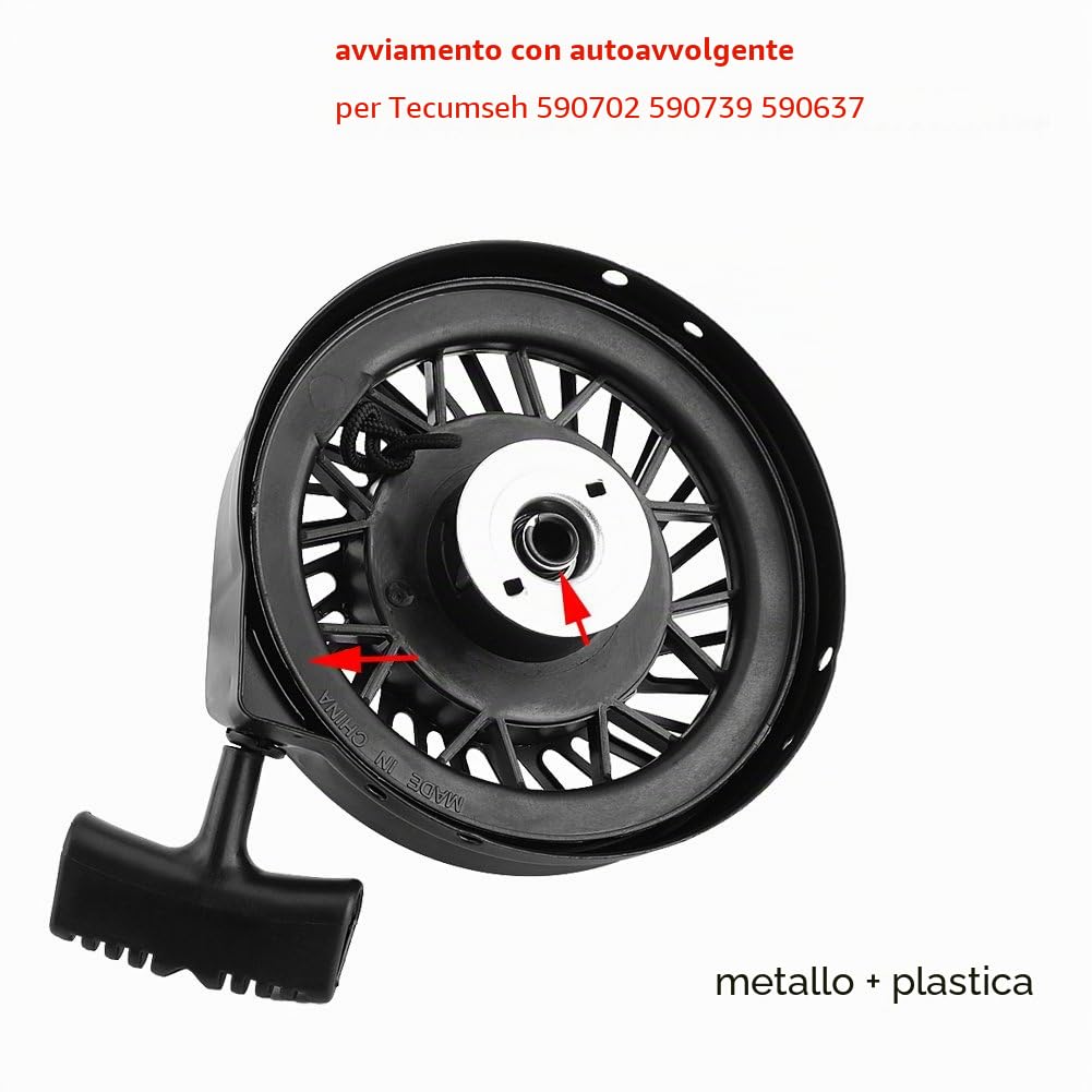 Gruppo avviamento avviamento a strappo per Tecumseh 590702 590739 590637 195EA LEV80 LEV115