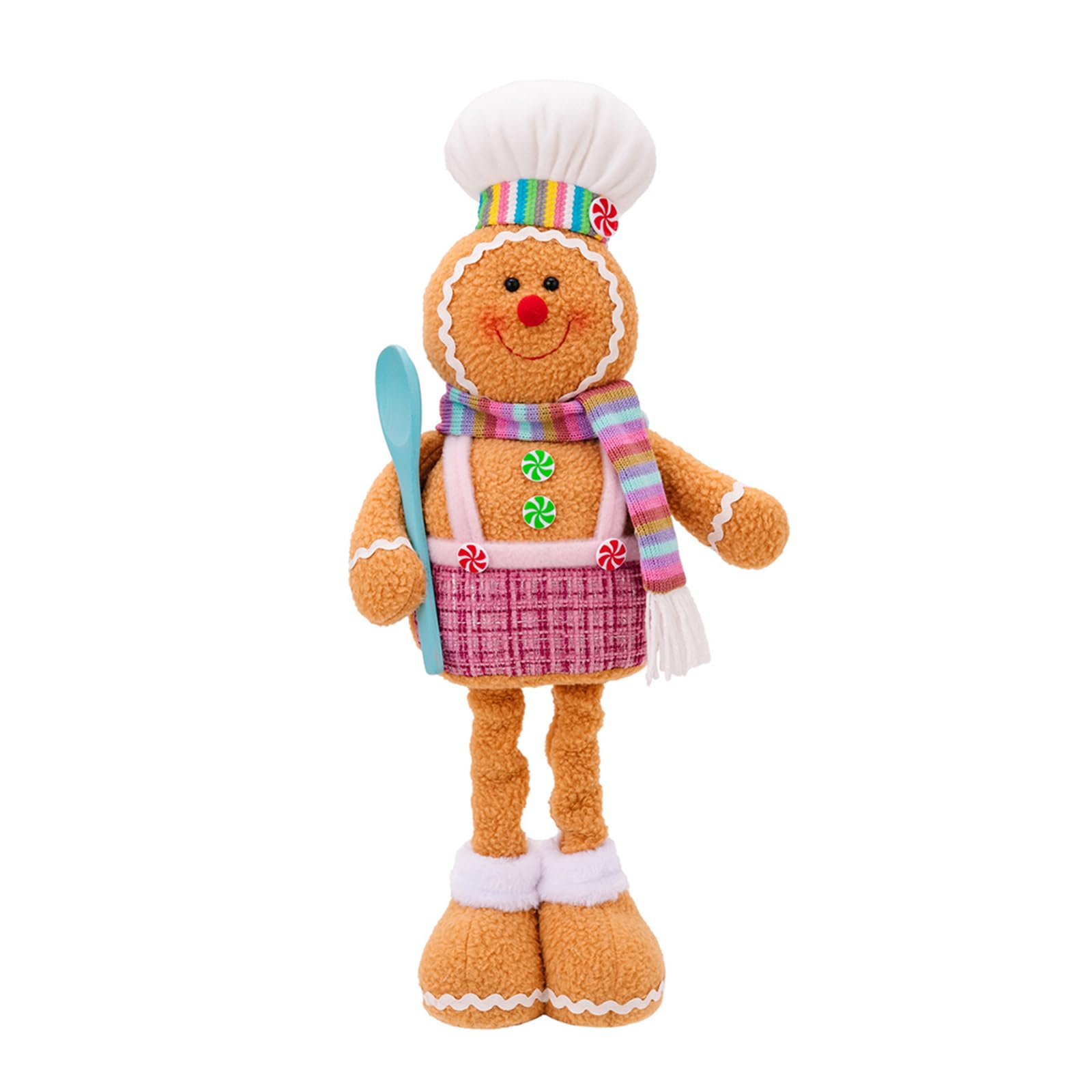 Tsophreniq Colorful Stretchable Gingerbreads Scalable Holiday Gingerbreads Gnomes Plush Dolls Ornament for Table Display Christmas Embellishment