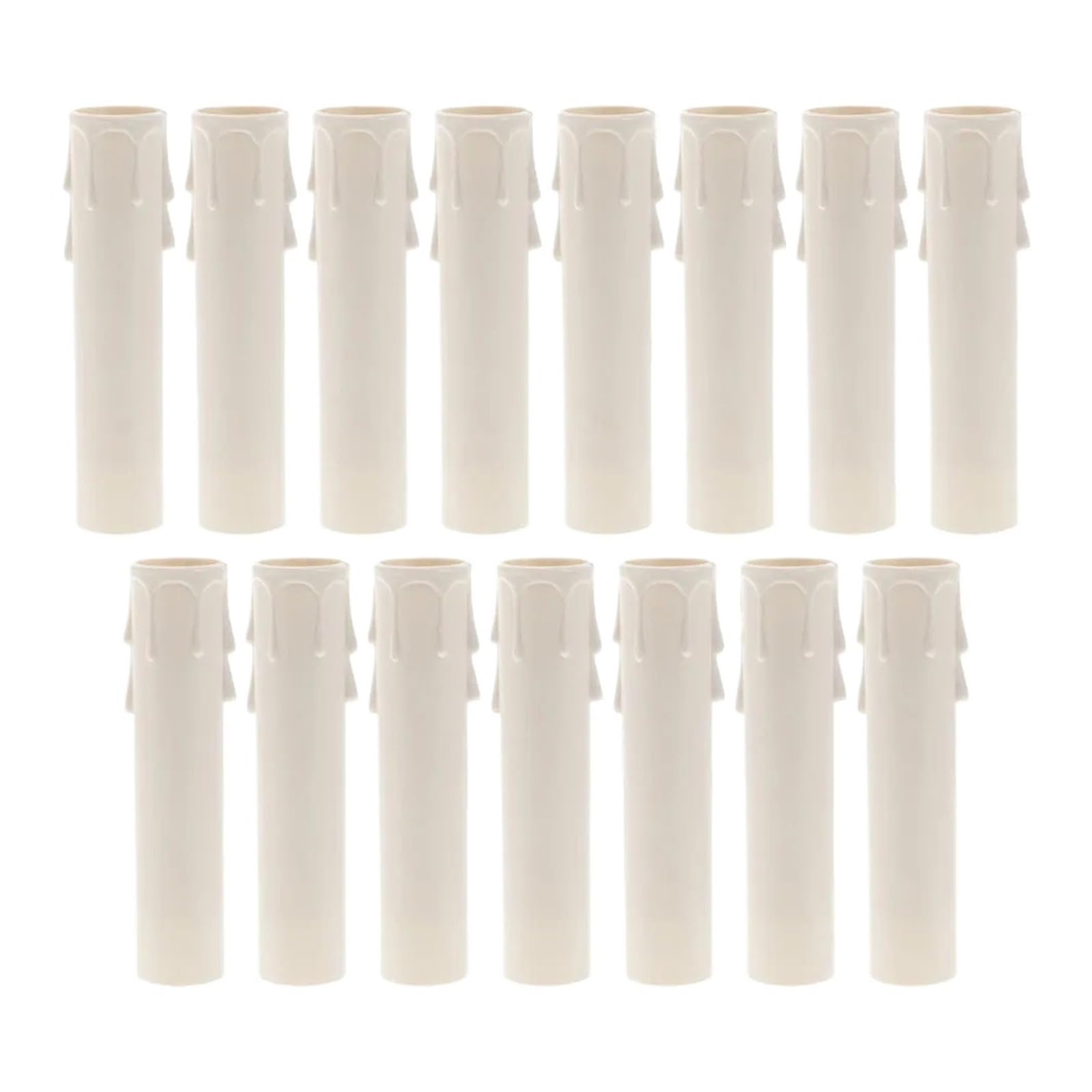 DFGBAPKBL Candle drip Sleeve Tube 15pcs Tubes Elegant White Plastic Covers for Chandeliers Lamp Bases Wedding Home Decor Socket Sleeves Tear Drip Candles