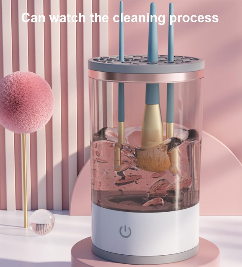 Beauty Swirl - Pulitore elettrico per pennelli da trucco, per la pulizia dei pennelli da trucco, con tappetino per la pulizia dei pennelli da trucco (2 pezzi)