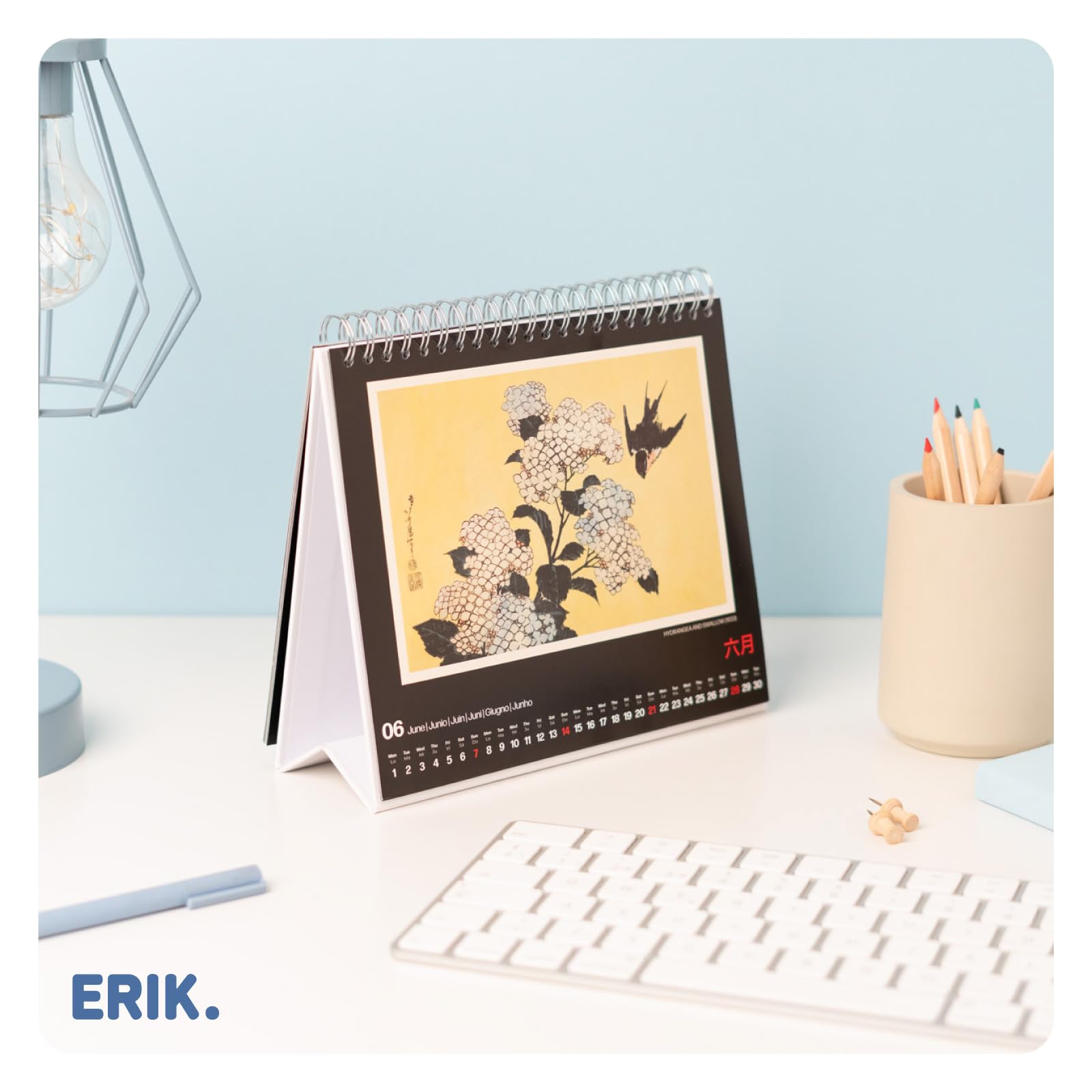 Grupo Erik Desk Calendar 2026 - Hokusai Calendar 2026 Month To View | Monthly Desk Planner, Desktop Gifts Under 10 Pounds | Japanese Art Gifts For Friends