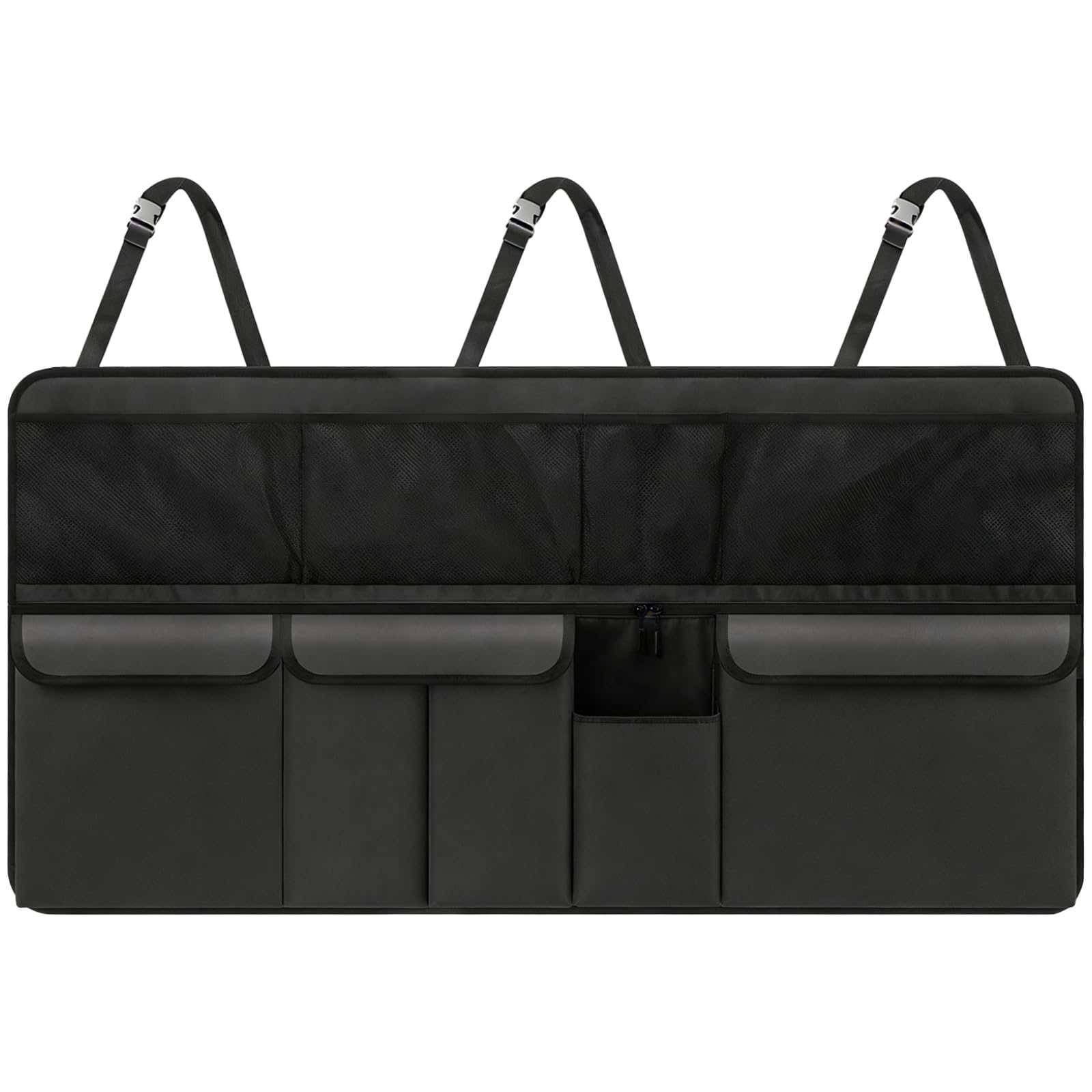 Itoyx Car Backseat Organizer, 41.3 in Wide Seat Back Protector with 9 Pockets, Long-Lasting 600D Oxford Fabric, Kick Mats Car Organizer