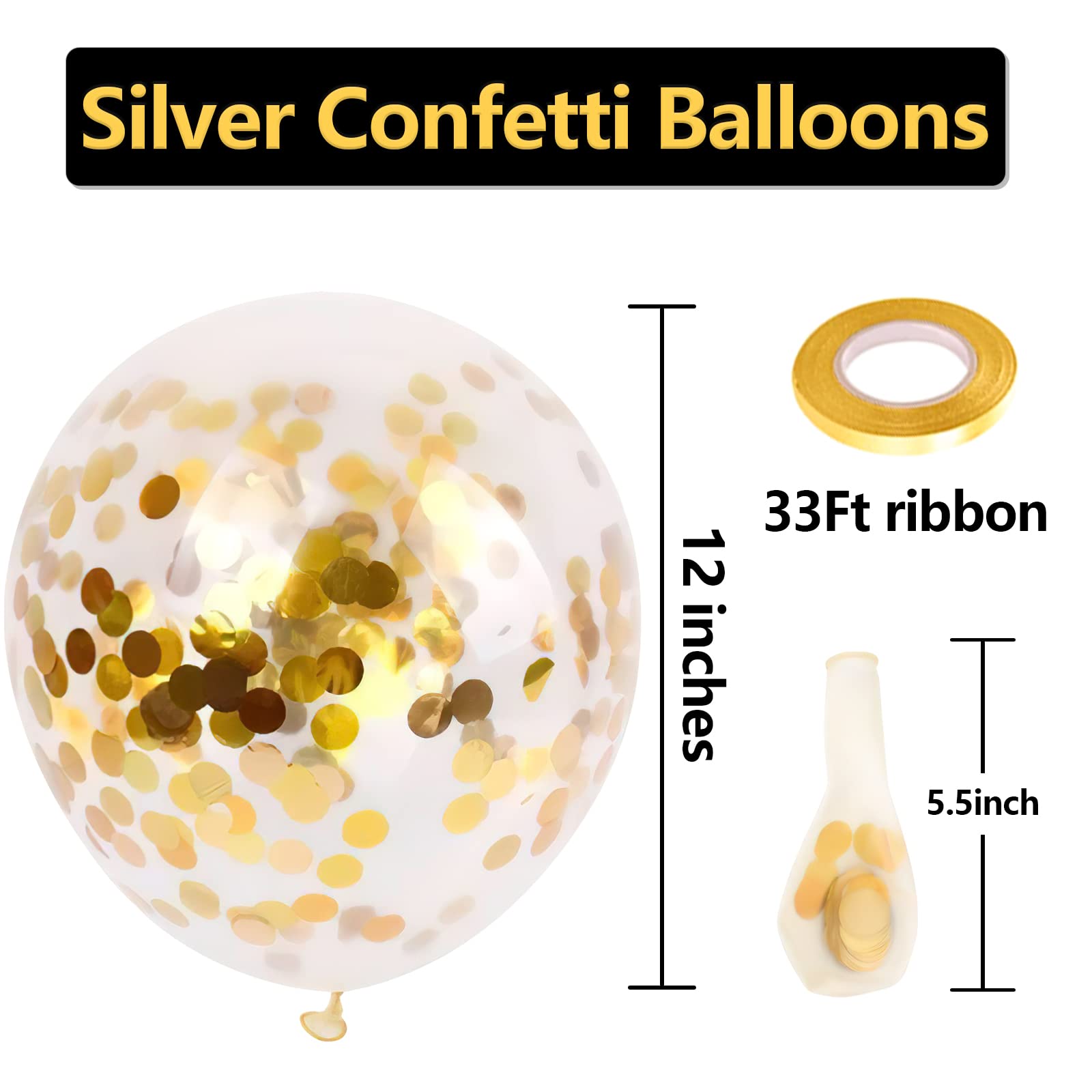 Snapklik.com : Bezente Gold Confetti Latex Party Balloons - 60 Pack 12 ...