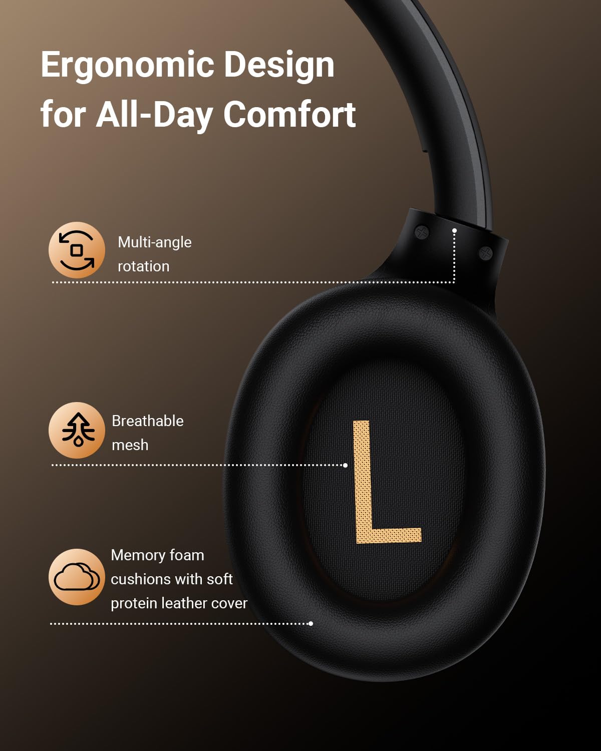 wegear Hybrid Active Noise Cancelling Kopfhörer, Wireless ANC Bluetooth 5.4 Over Ear Kopfhörer, Klare Anrufe, Deep Bass, 60H Spielzeit, Comfort Fit, Faltbares Headset für Gym Reisen Büro Zuhause