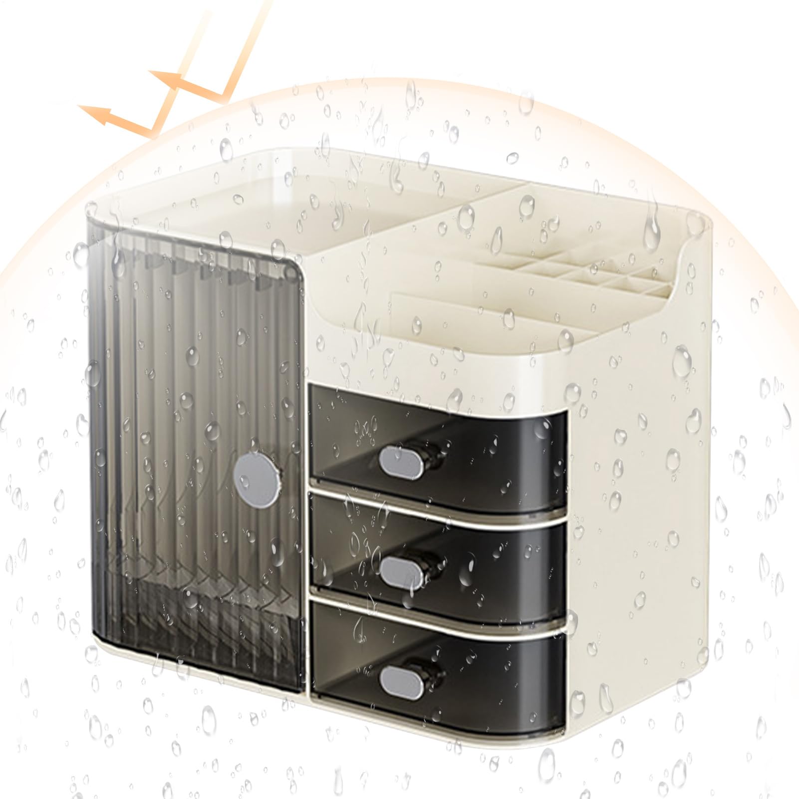 Organizer per trucchi da piano di lavoro – scatola trasparente per | cassetti, porta cosmetici con grande capacità, organizer per cosmetici multistrato, trasparente e durevole