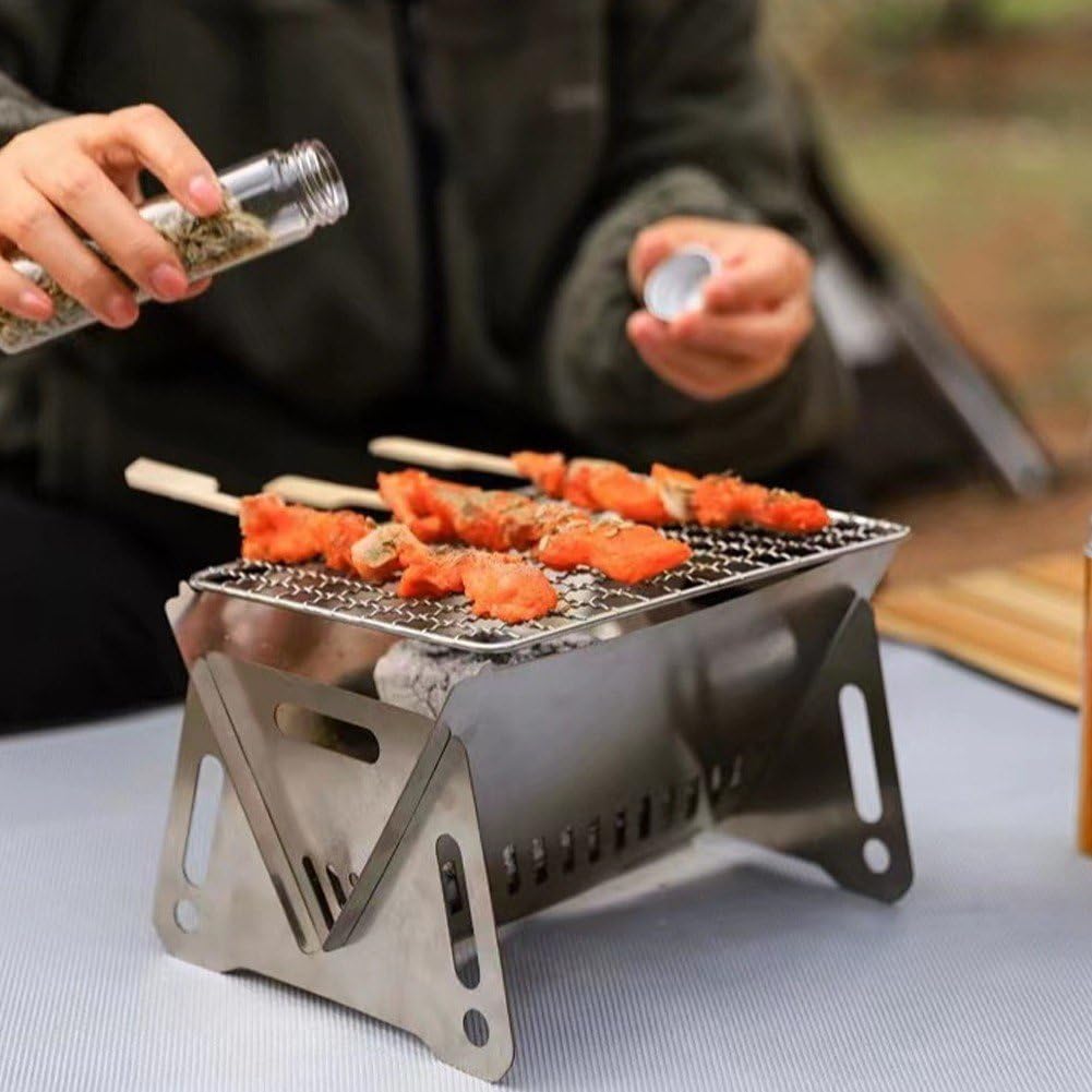 Grill na węgiel drzewny grill ze stali nierdzewnej składany grill grill opalany drewnem kuchenka kempingowa grill węgiel drzewny sprzęt do grillowania