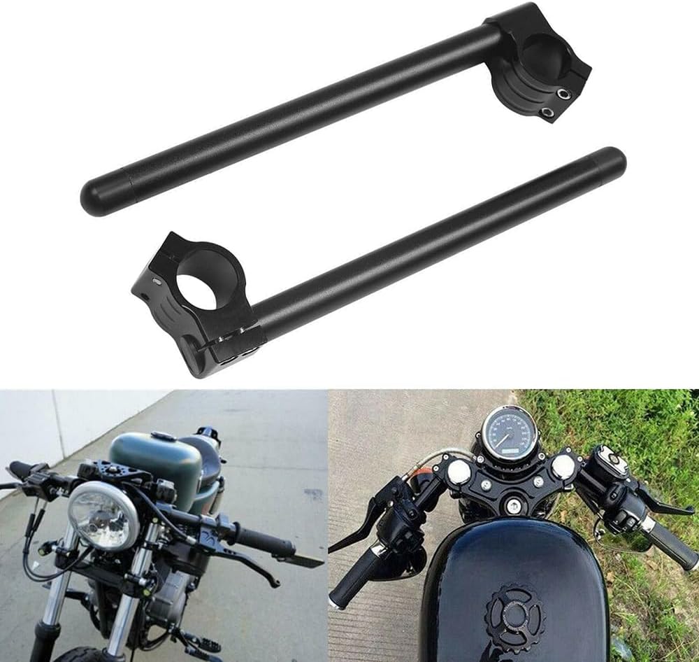Motorcycle Clip-On 7/8'' Handlebars 32MM Fork Tube Handle Bar Universal for Cafe Racer Motorcycle Street Sport Bike