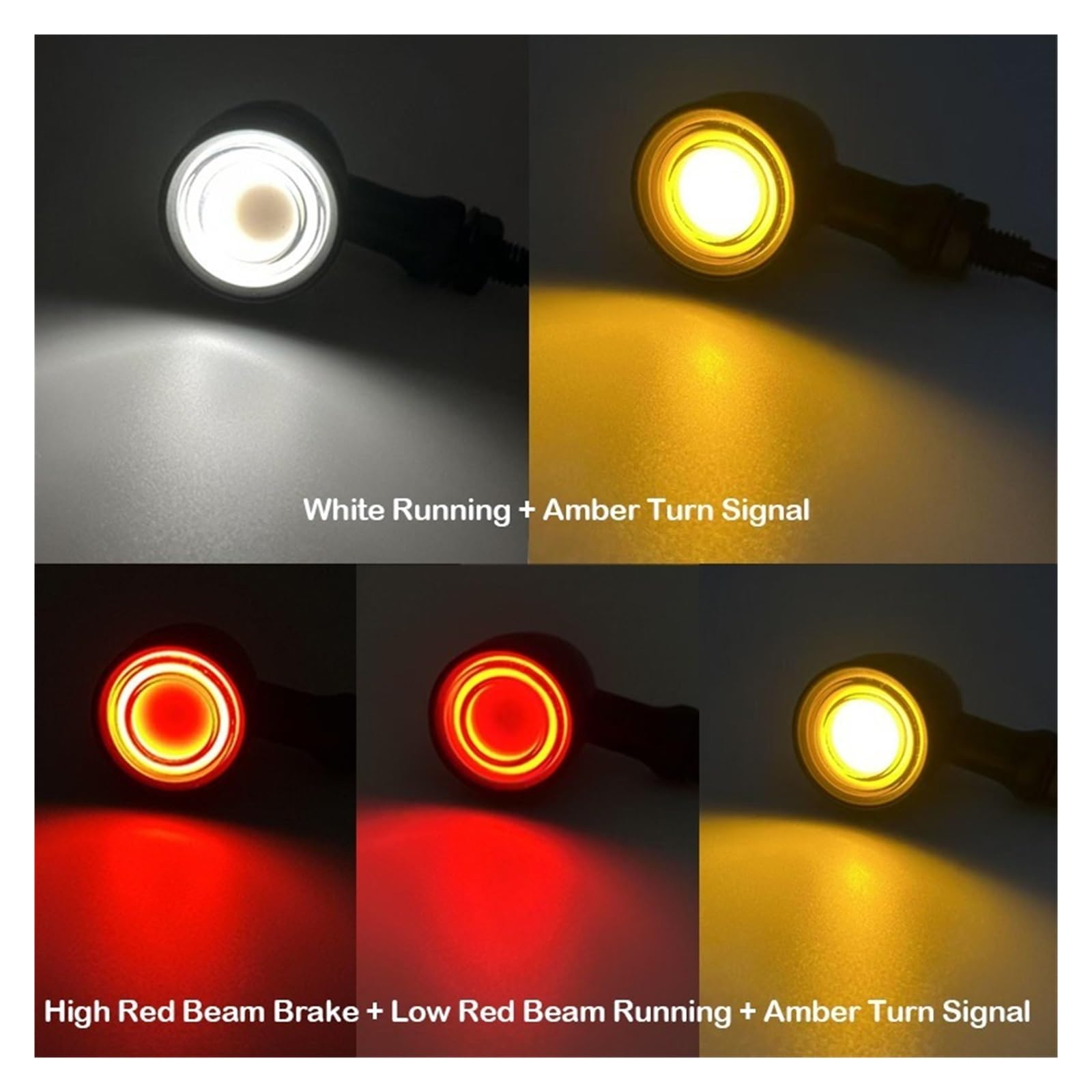 Intermitentes LED Delanteros y Traseros universales para Motocicleta, Tipo Bala. Luces de señalización de Giro luz Diurna DRL luz Freno y luz Trasera Luzs traseras Piezas