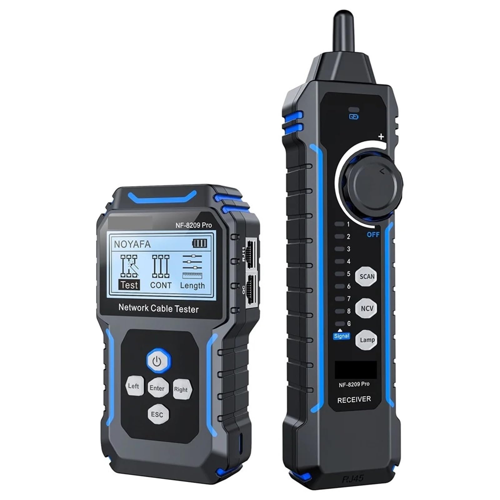 Cable Tracker, Network Cable Tester Tracker Cat5 Cat6 PoE Detect Length Continuity Test with NCV & Lamp