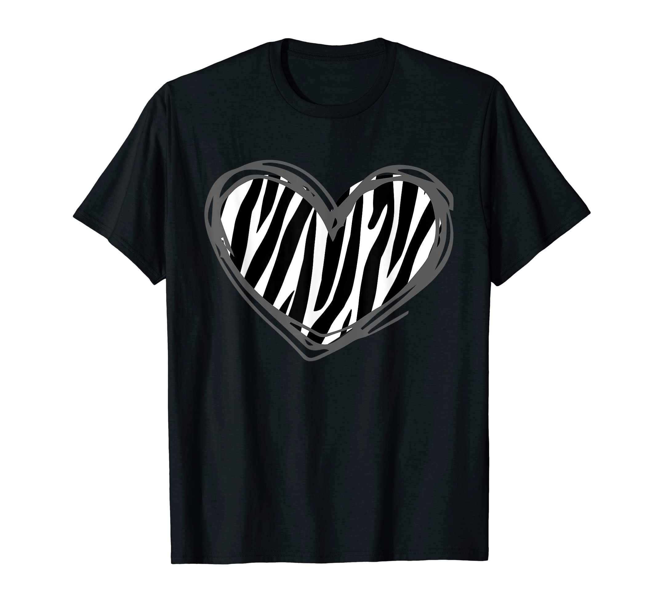 Zebra Stripes ClothingHeart Zebra Print for Zebra Lover T-ShirtOEKO-TEX STANDARD 100