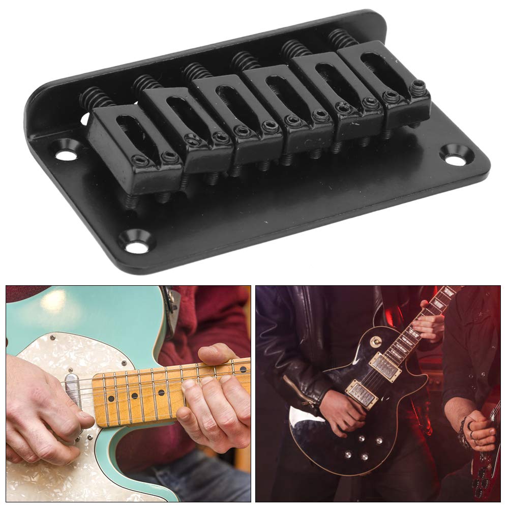 RiToEasysports 6-strunowy stały mostek gitara elektryczna hardtail mostek siodłowy części zamienne z kluczem 78 mm