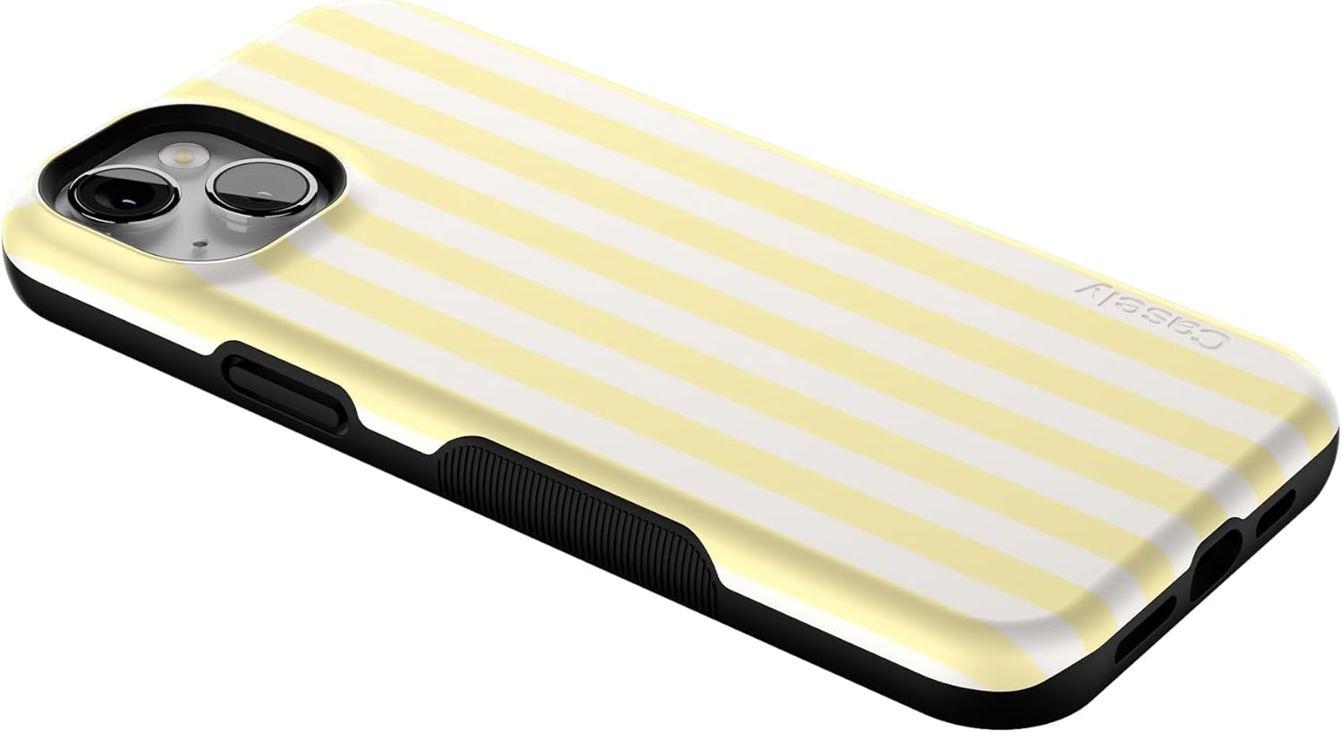 Casely iPhone 14 Case | Butter Yellow Stripes | Sunday Best | Bold Protective Design | Compatible with MagSafe