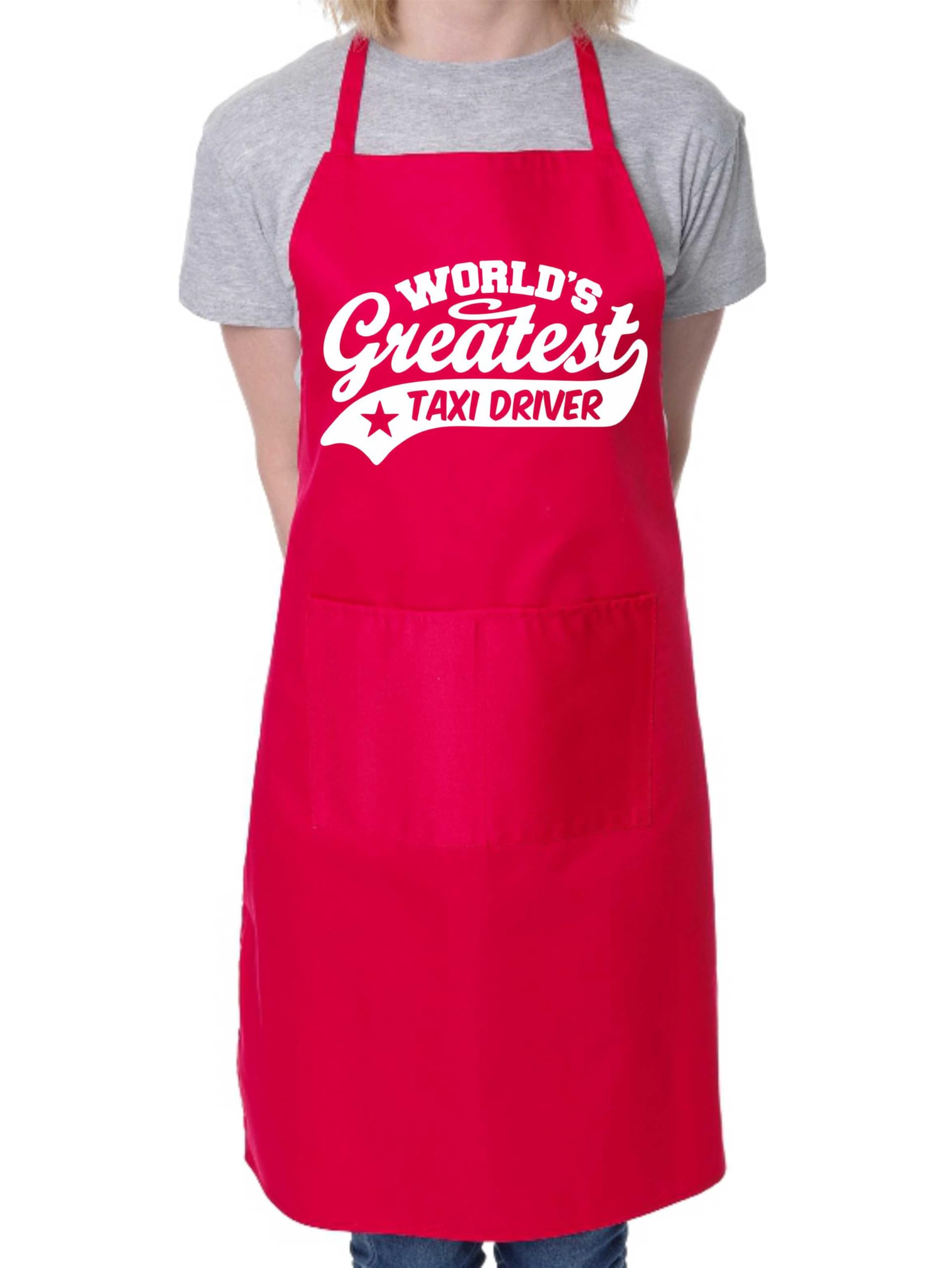 Print4u Unisex Red Apron Greatest Taxi Driver Gift For Her Gift For Him Birthday Present
