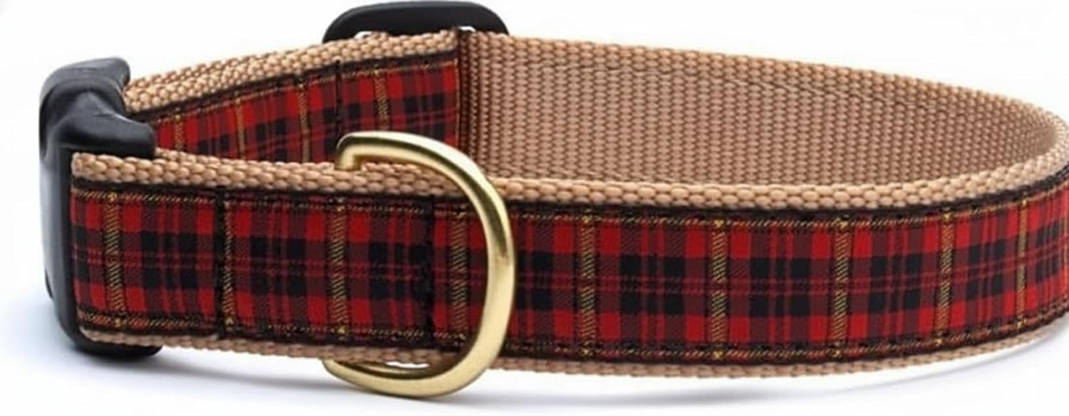 'Up Country – NRP C XL New Red Plaid Dog Collar, Wide 1, XL