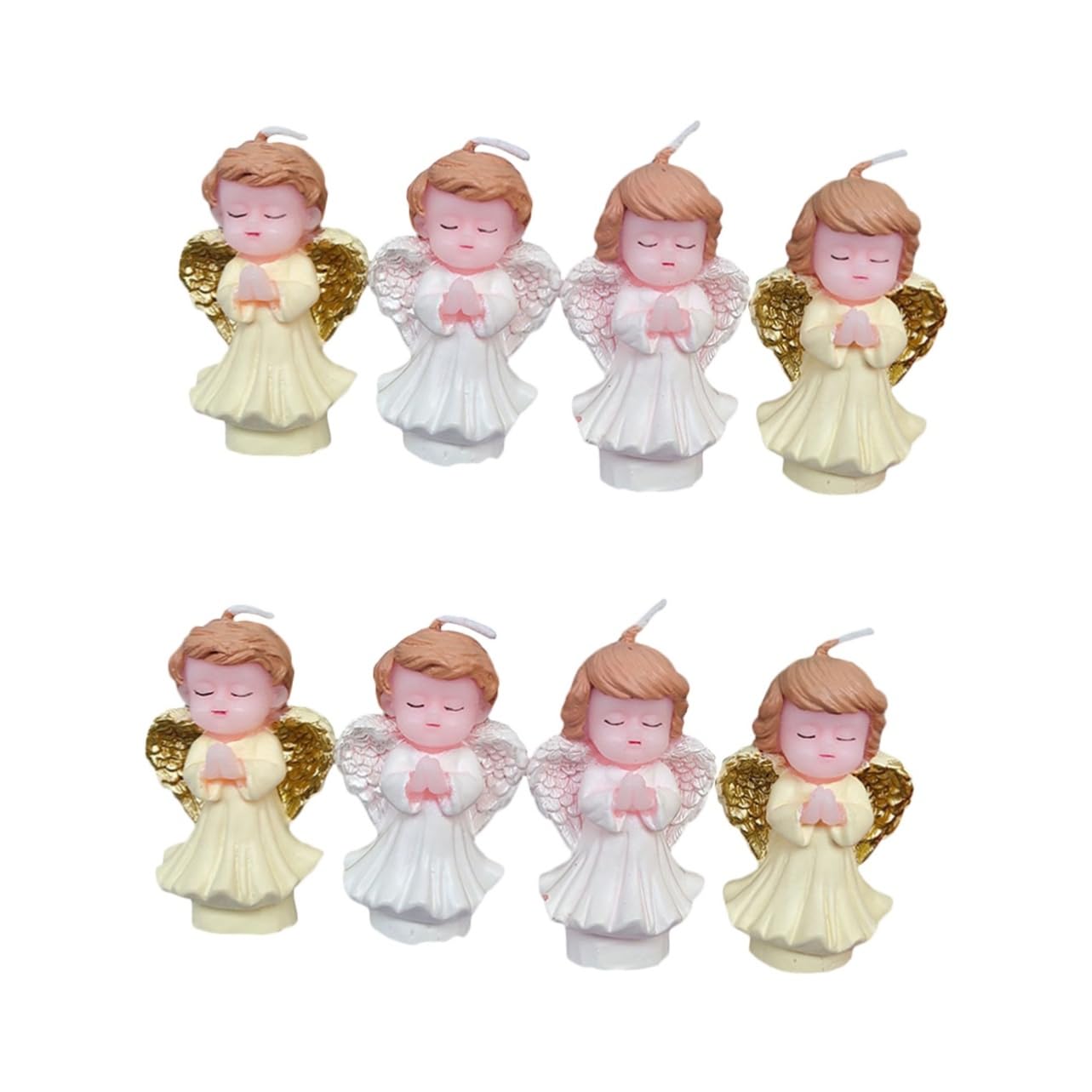 8piezas Velas Decorativas Forma De Ángel para Pasteles y Fiestas De Velas para Cumpleaños Decoración De Tartas para Niño Niña y Celebraciones Especiales