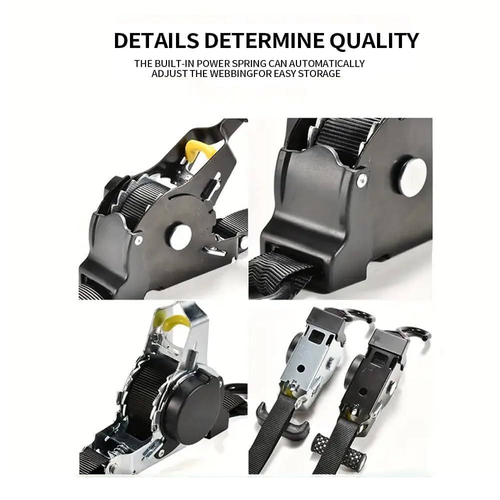 2 Pièces Sangle Arrimage Moto a Cliquet Automatique, Sangle Guidon Voiture Moto, Sangles à Cliquer, Protection Maximale pour Voiture, Camion, Moto