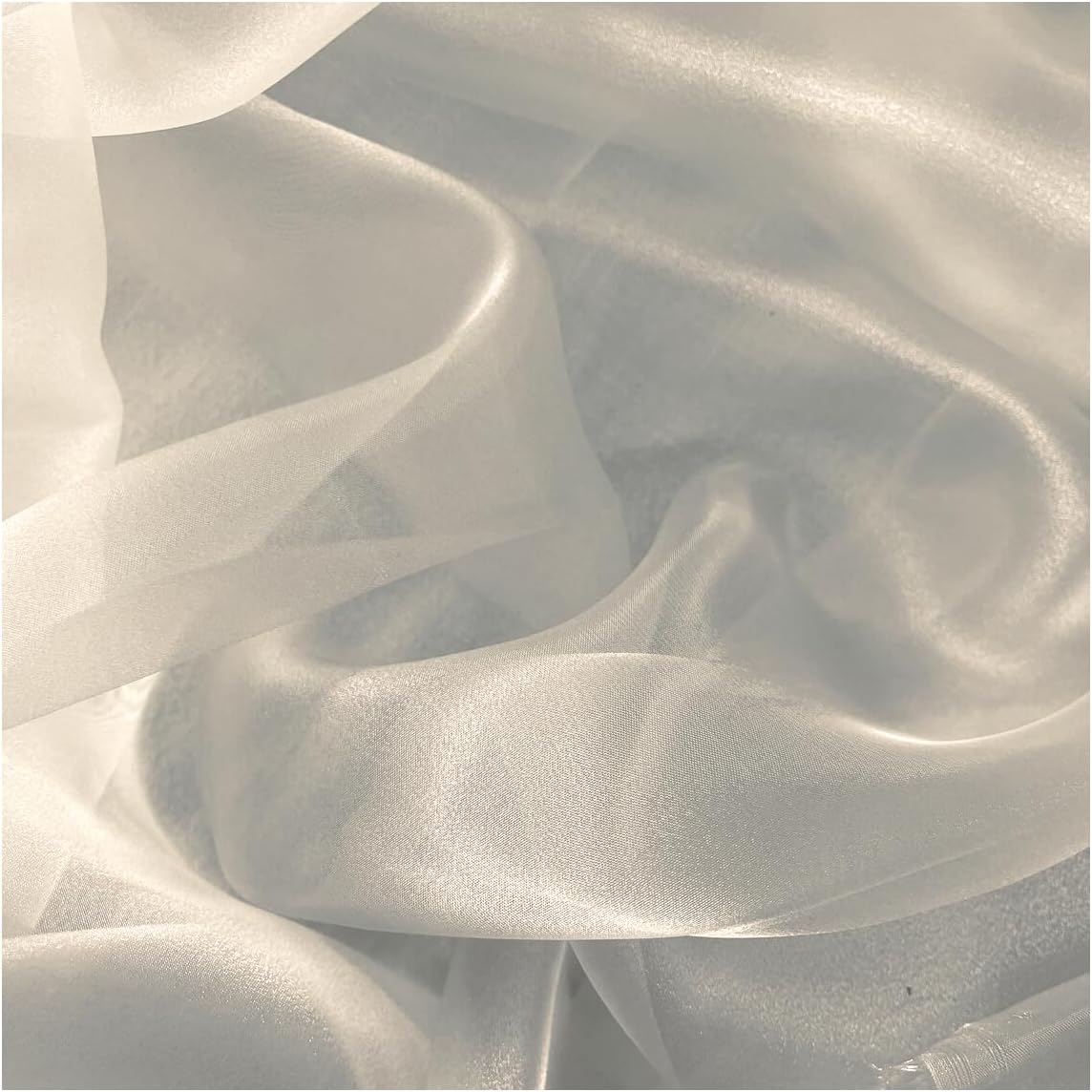 MDS Pack of 10 Yard Sheer Organza Fabric for Wedding Party Home Event Banquet Decorations, Backdrop Curtain Craft Dress Sewing Fashion DIY Crystal Organza Tulle Fabric Bolt 44” Wide - Cream