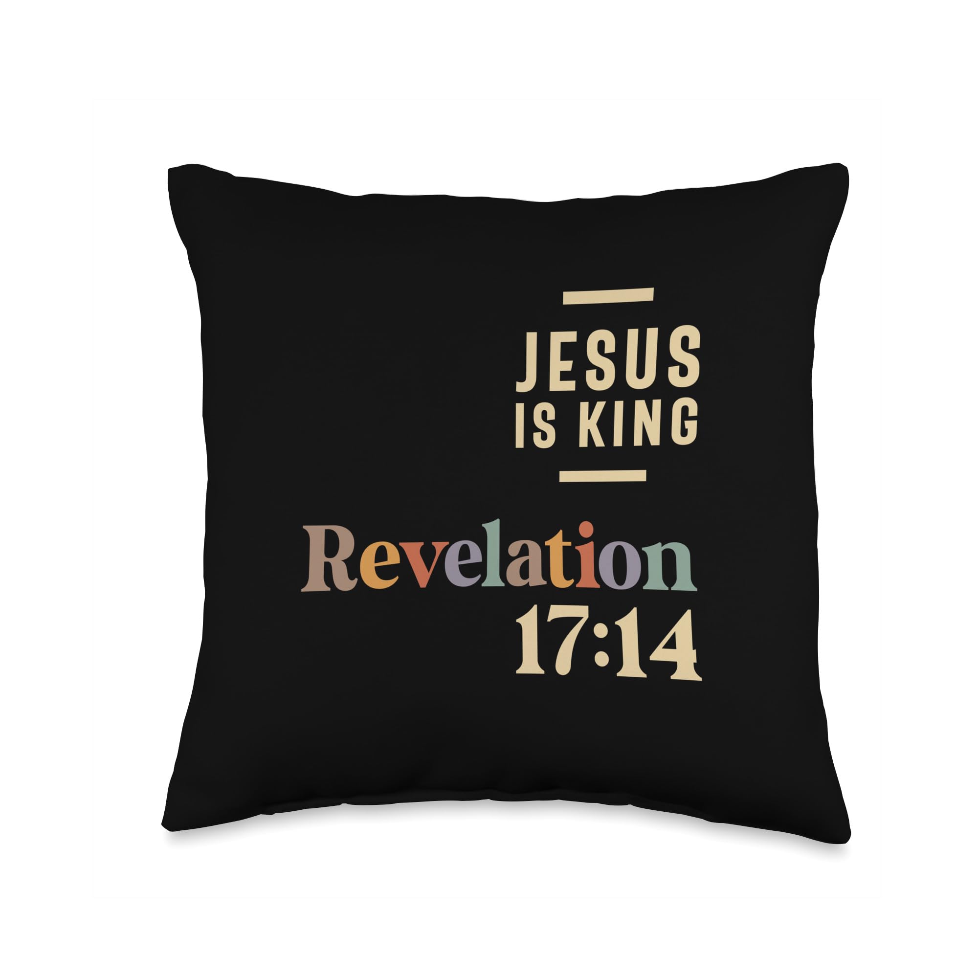 Soulful Scriptures Christian CLD Clothes Faith Uplifted-Jesus is King-Revelation 17:14 Throw Pillow, 16x16, Multicolor
