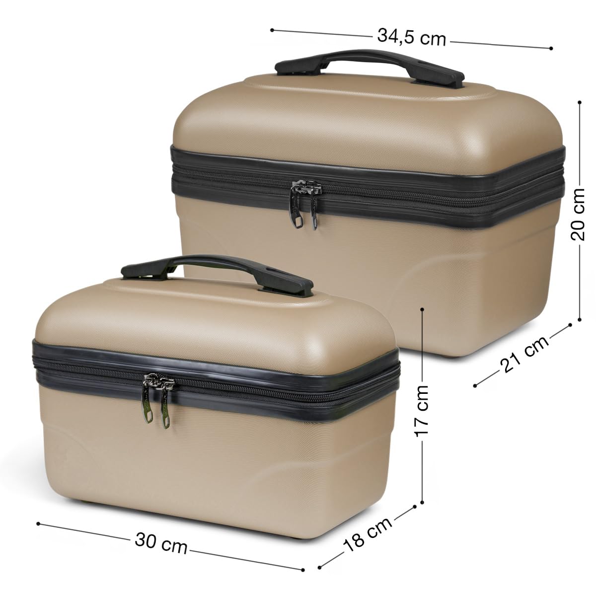 KINSTON Set de 2 Grands Vanity – Vanity Case Rigide - Trousse de Toilette Cosmétiques, Rigide avec Poignée, Organisateur de Voyage - Grande capacité